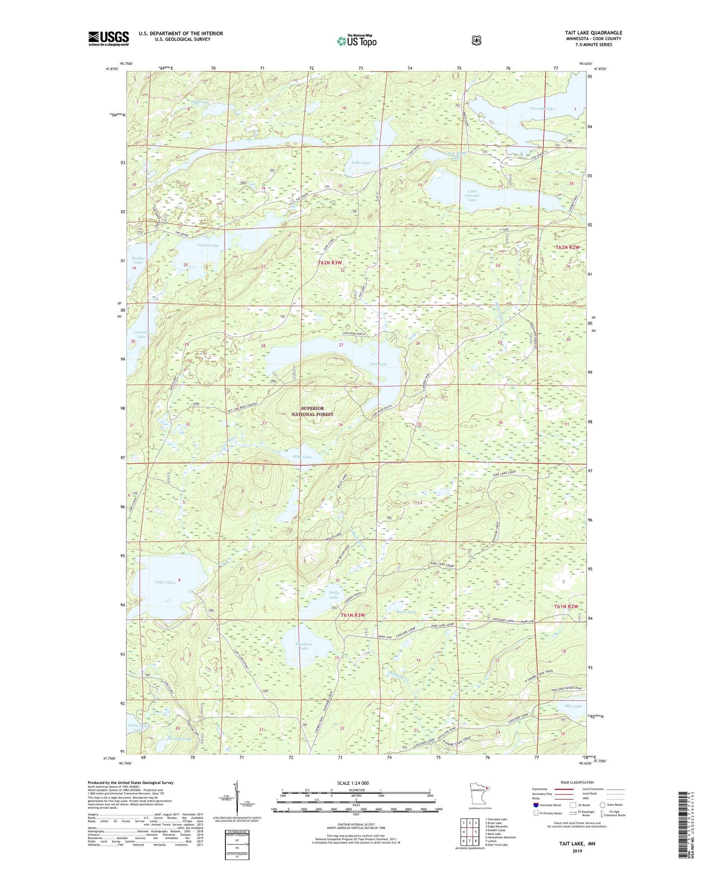 Tait Lake Minnesota US Topo Map Image