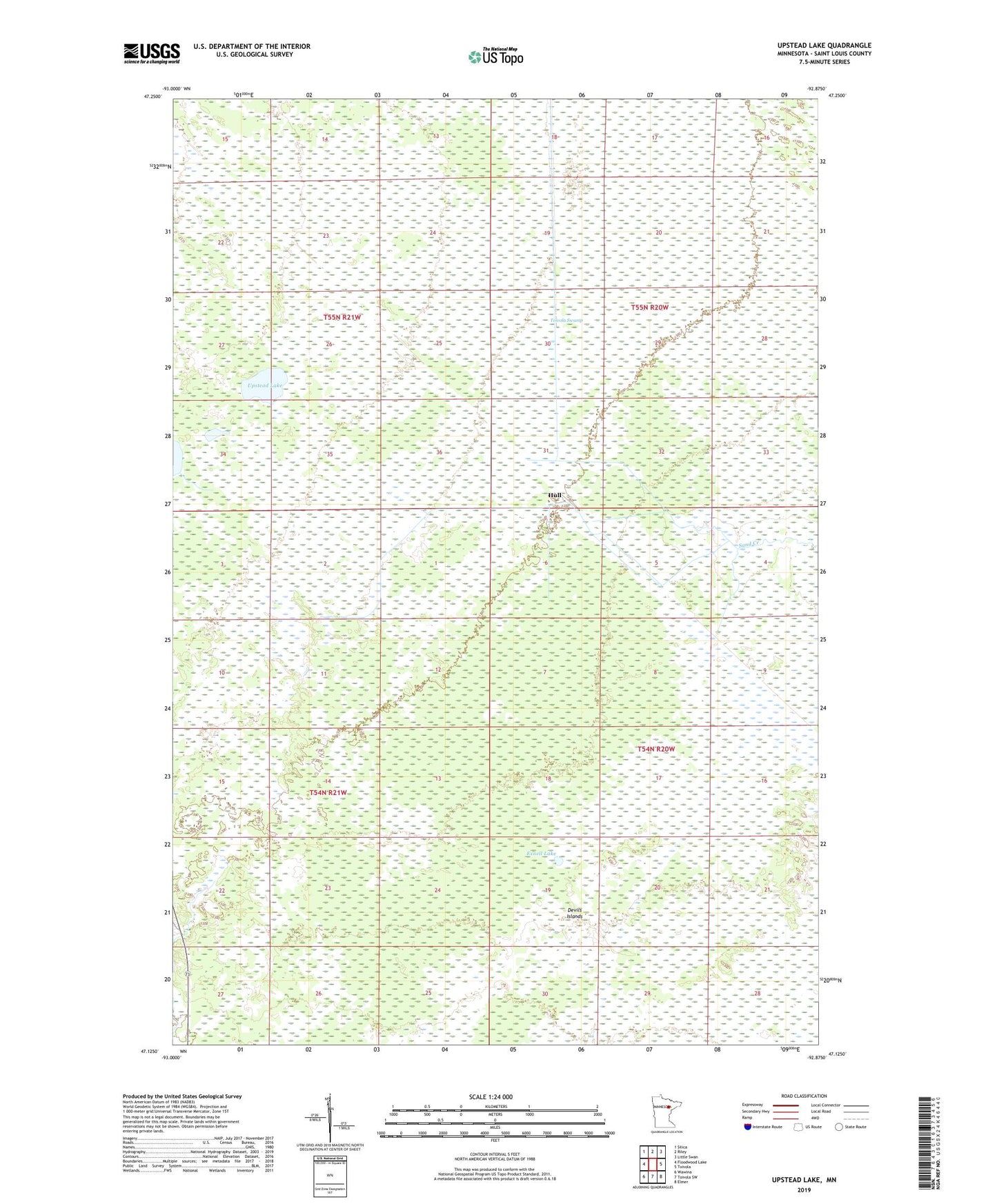 Upstead Lake Minnesota US Topo Map Image