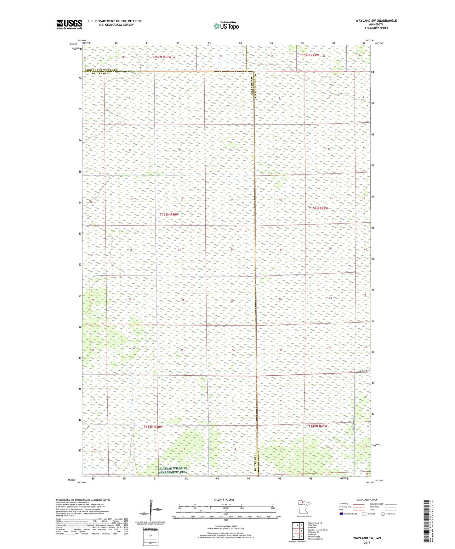 Wayland SW Minnesota US Topo Map Image