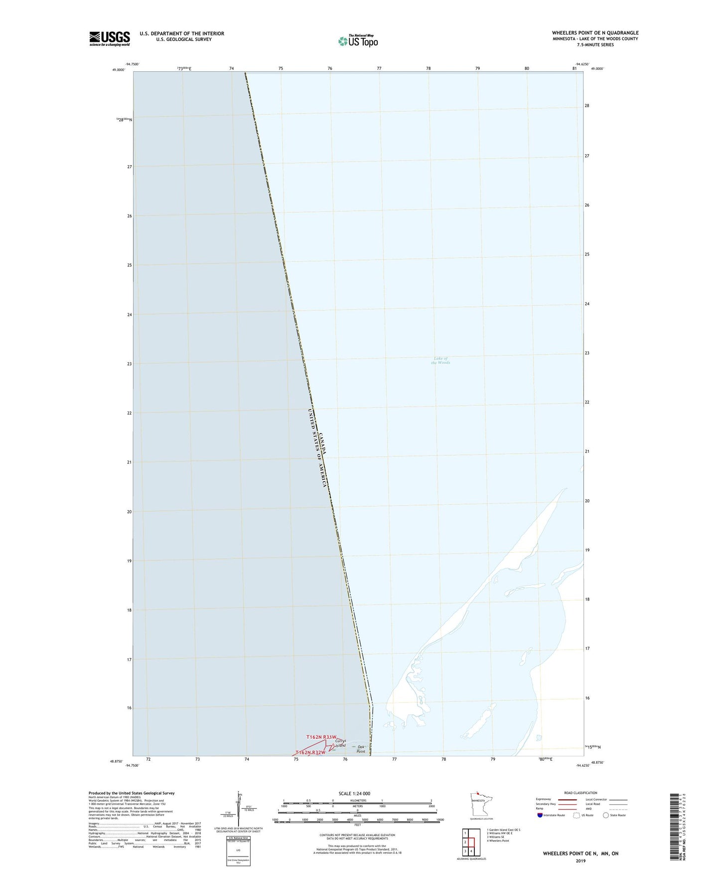 Wheelers Point OE N Minnesota US Topo Map Image