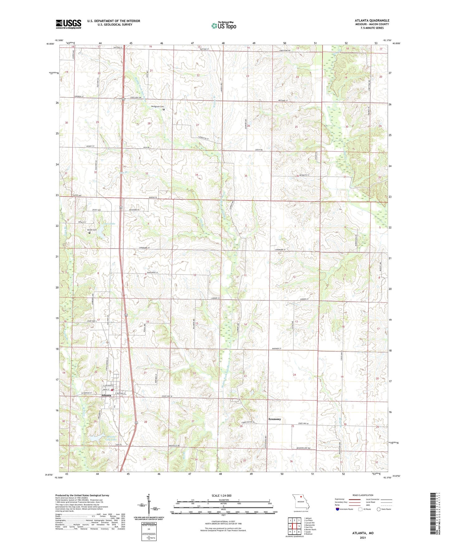Atlanta Missouri US Topo Map Image