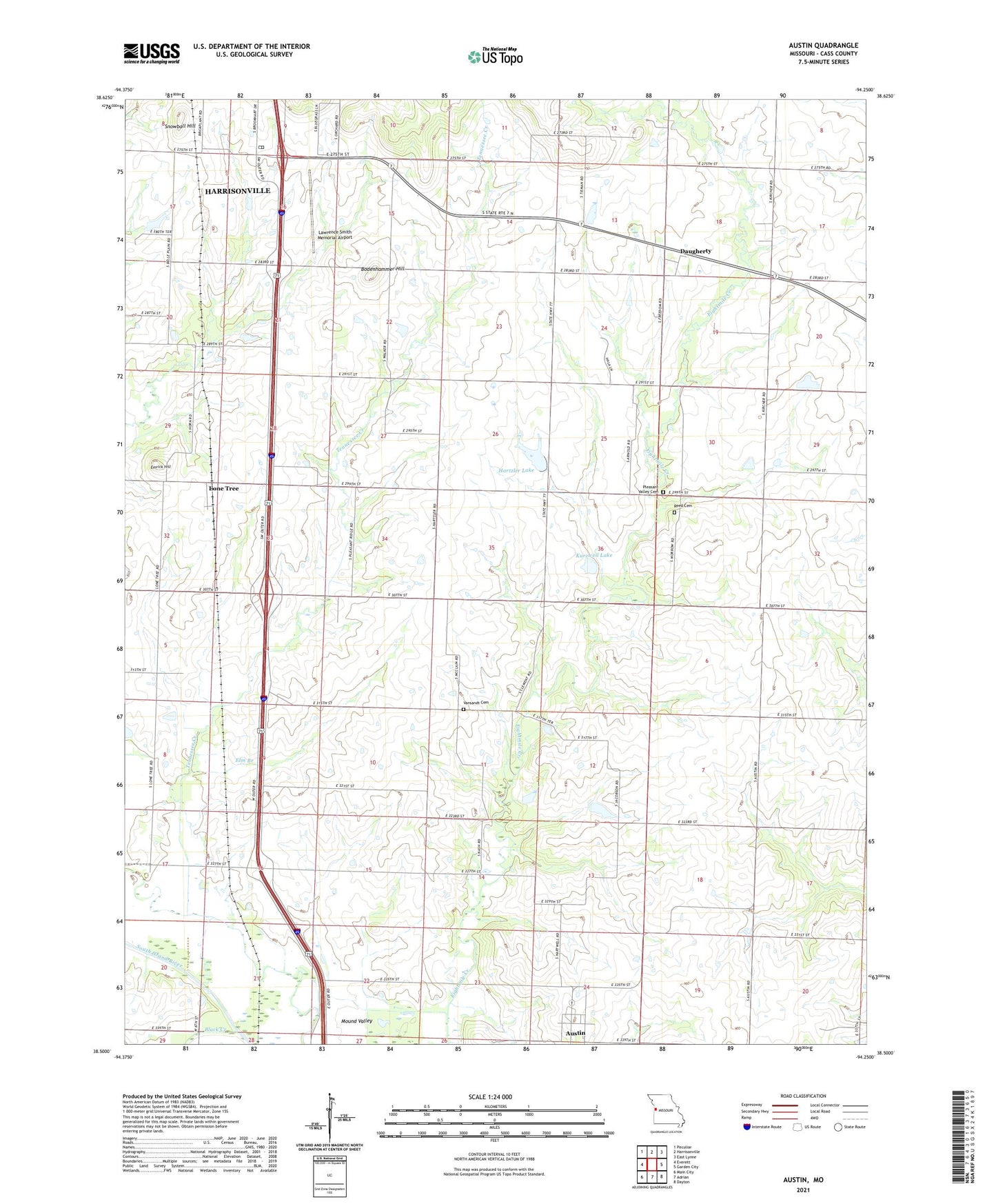 Austin Missouri US Topo Map Image