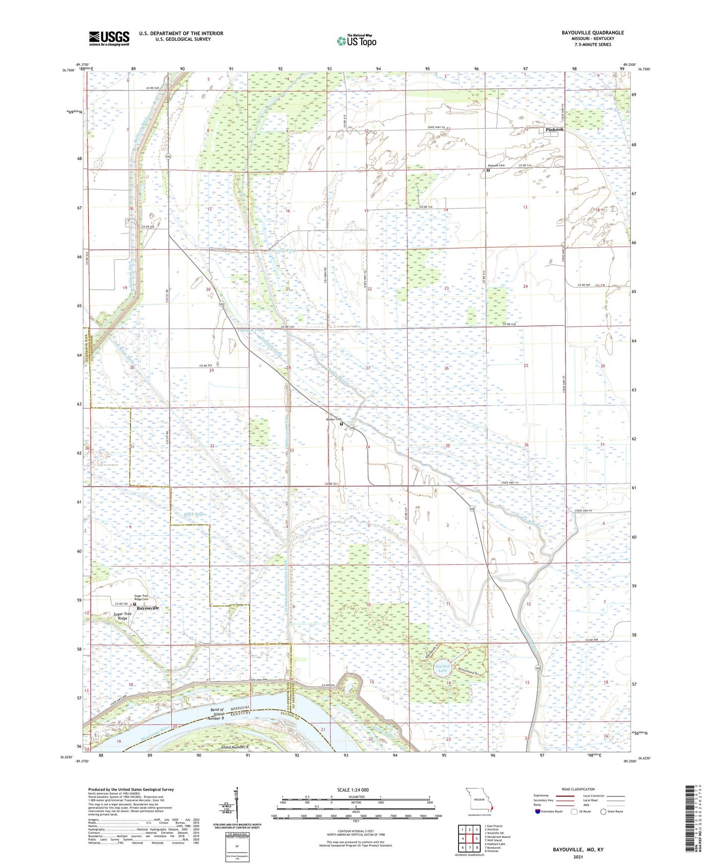 Bayouville Missouri US Topo Map Image