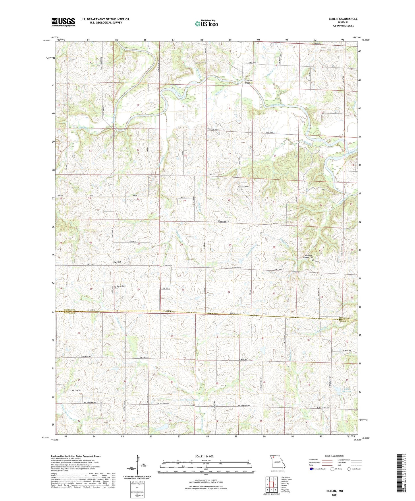 Berlin Missouri US Topo Map Image