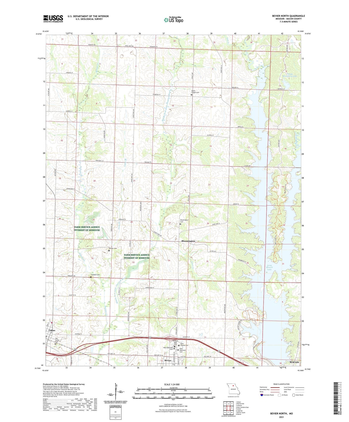Bevier North Missouri US Topo Map Image