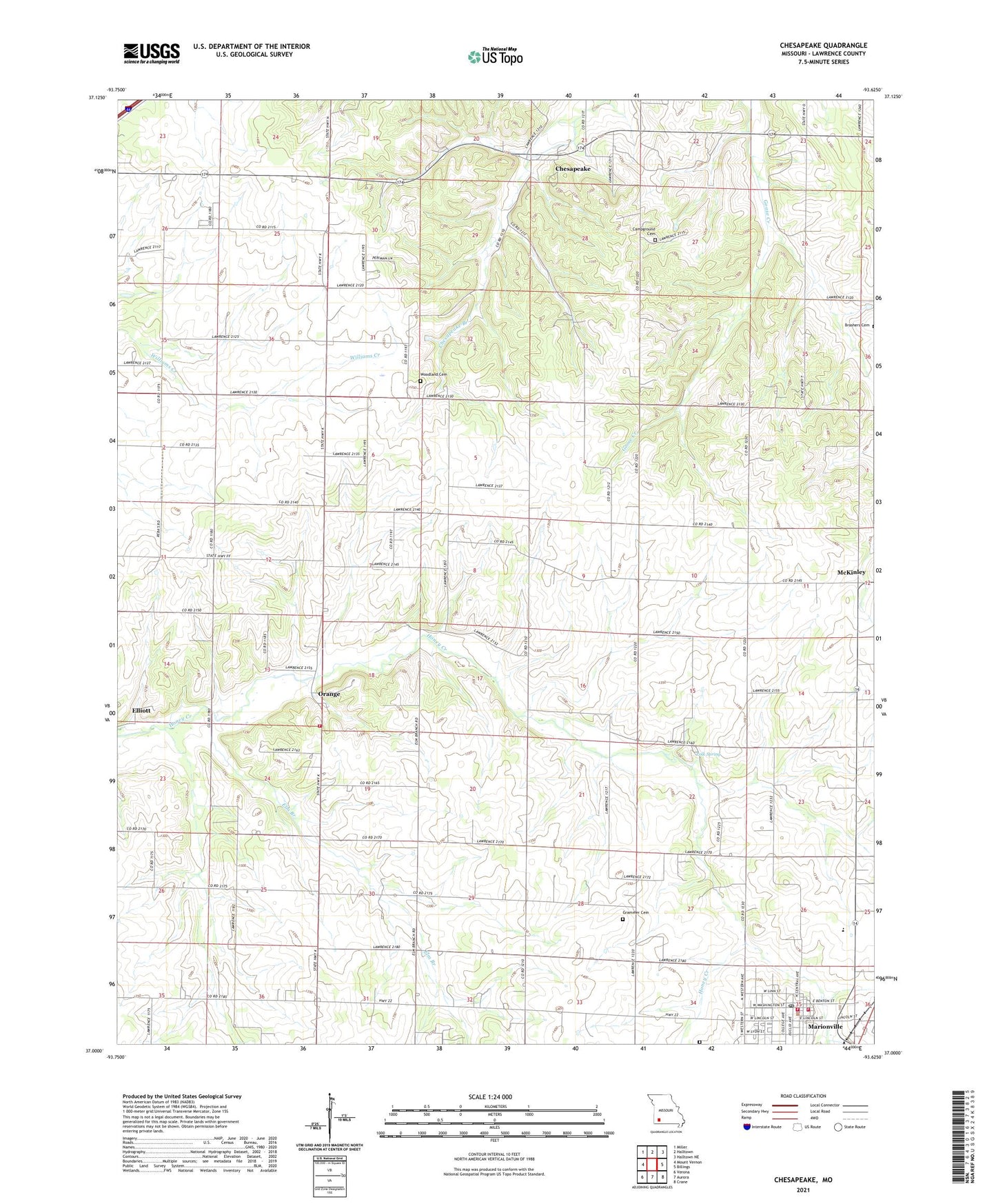 Chesapeake Missouri US Topo Map Image