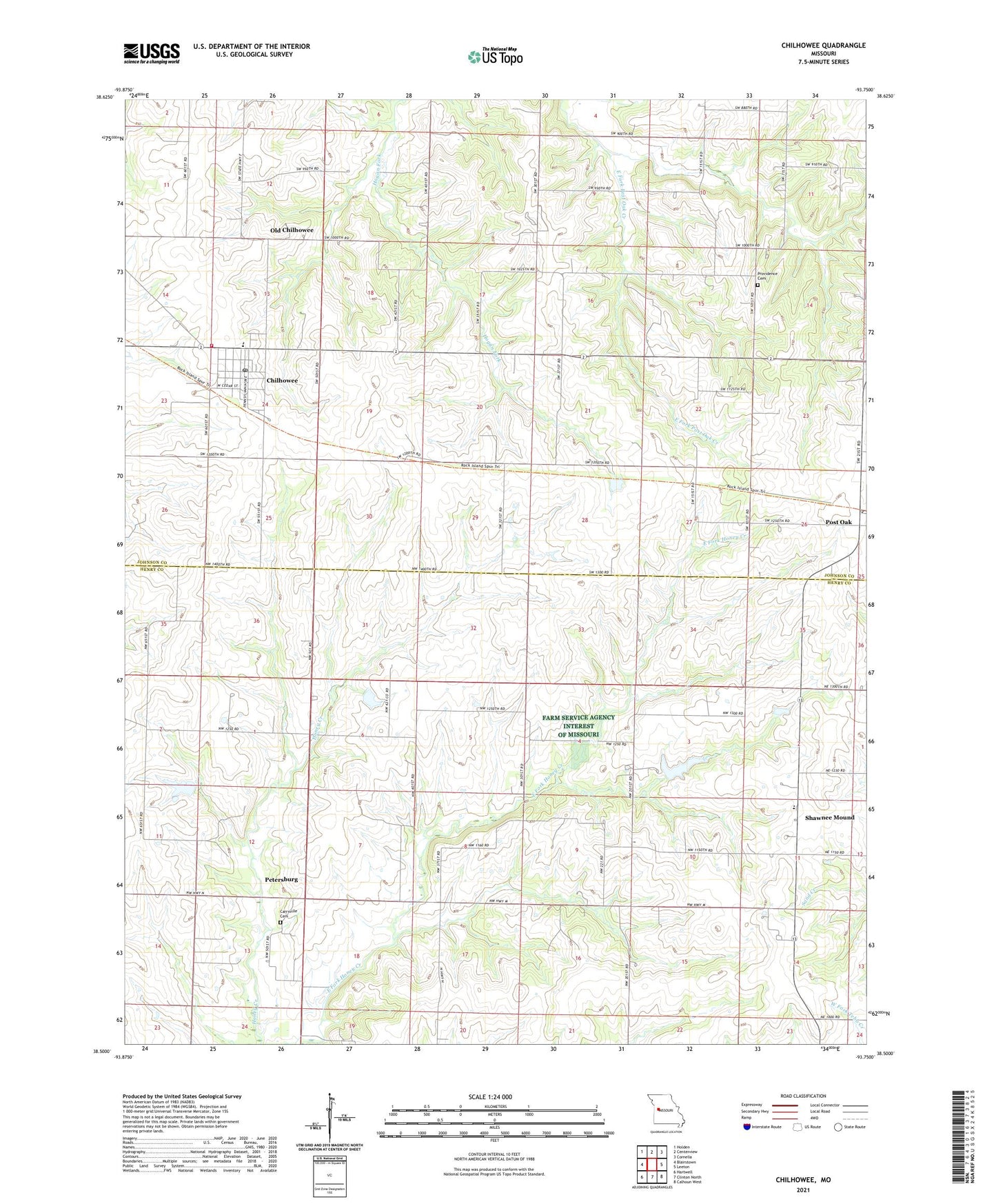 Chilhowee Missouri US Topo Map Image