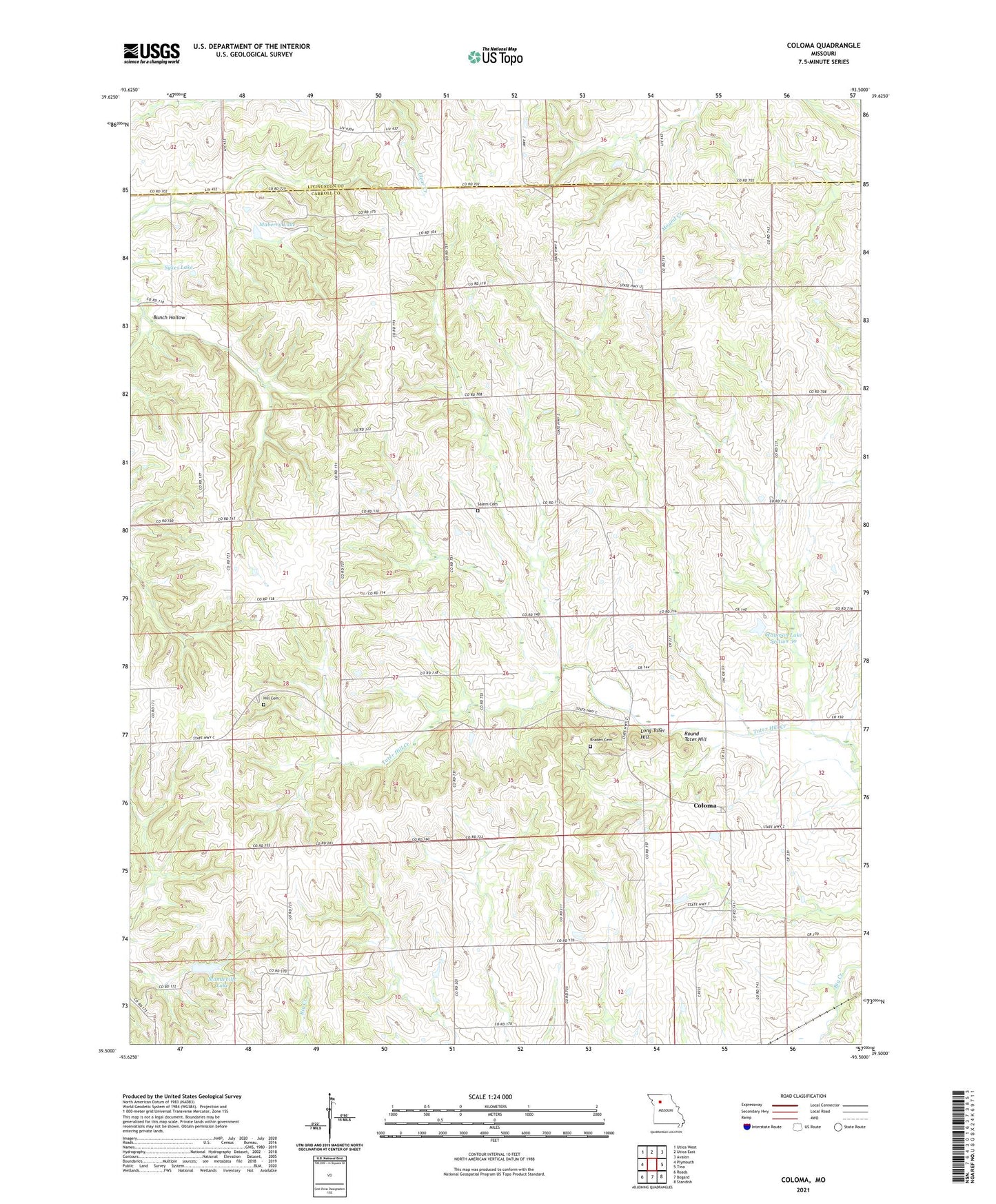 Coloma Missouri US Topo Map Image