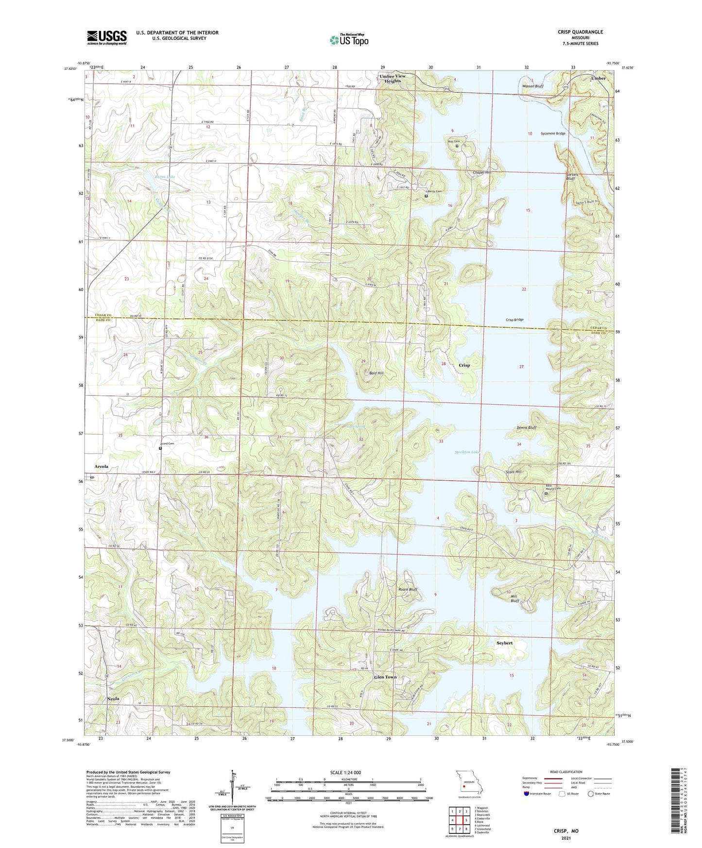 Crisp Missouri US Topo Map Image