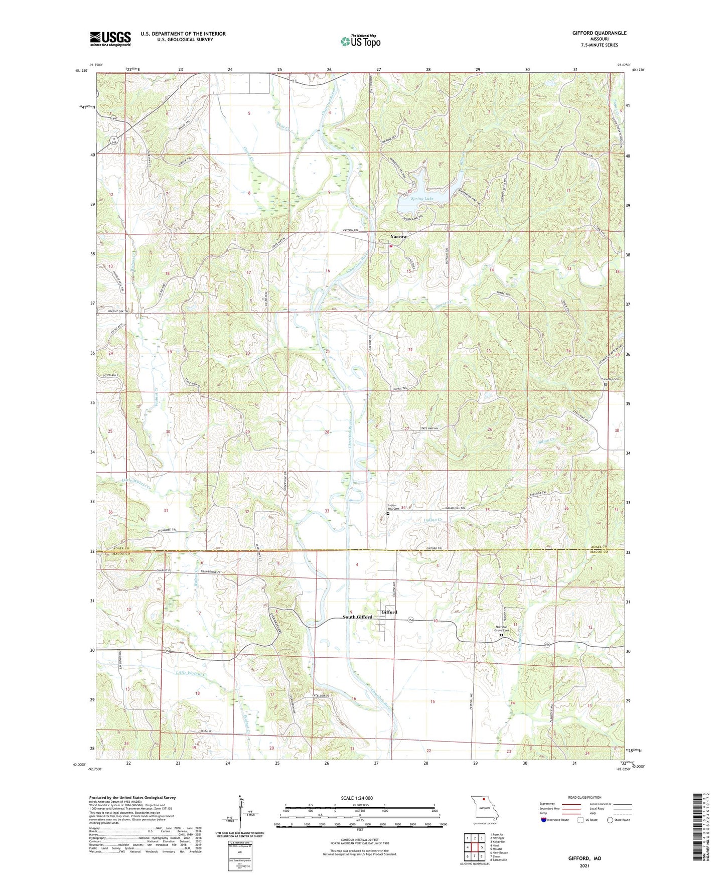 Gifford Missouri US Topo Map Image