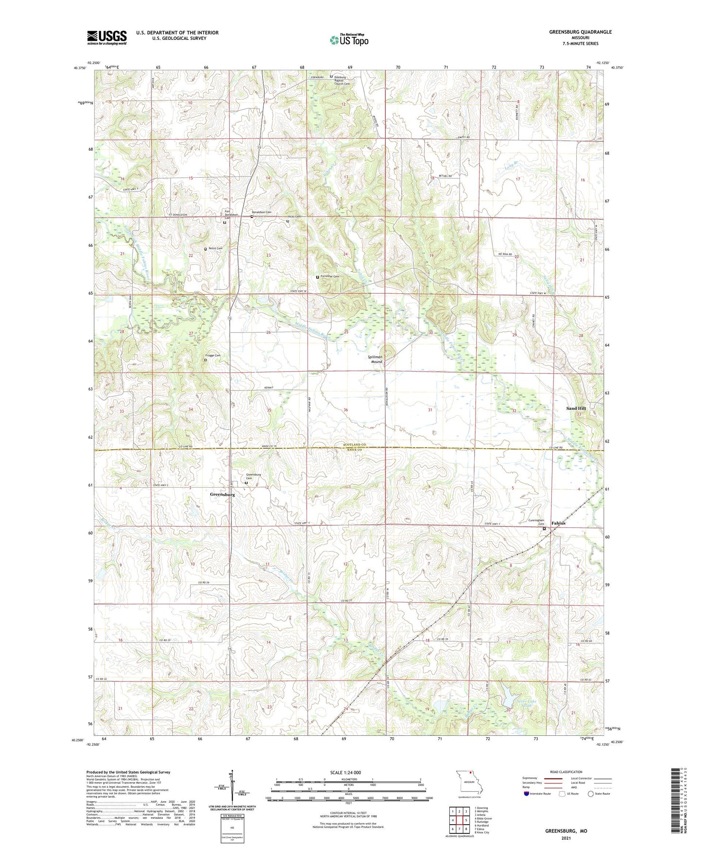 Greensburg Missouri US Topo Map Image