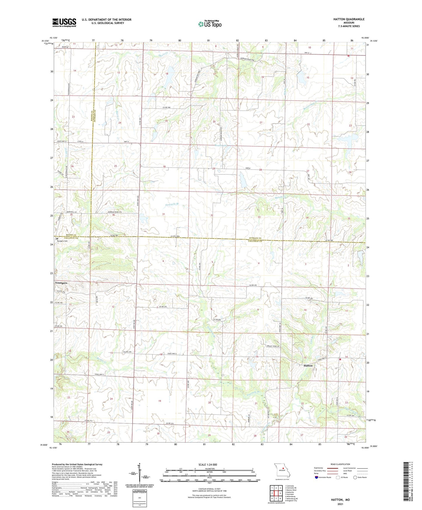 Hatton Missouri US Topo Map Image