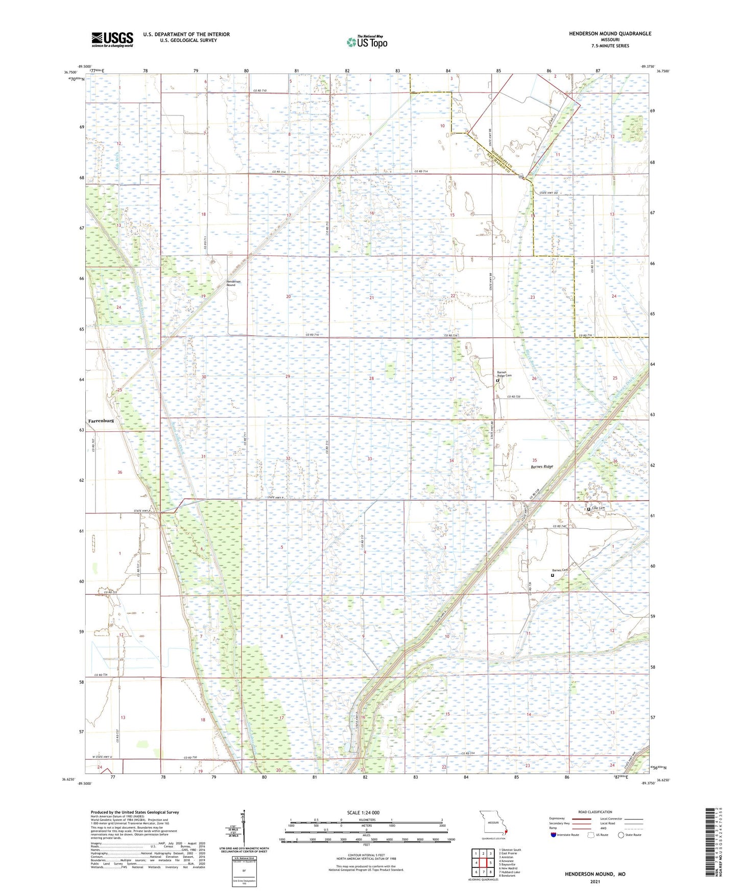 Henderson Mound Missouri US Topo Map Image
