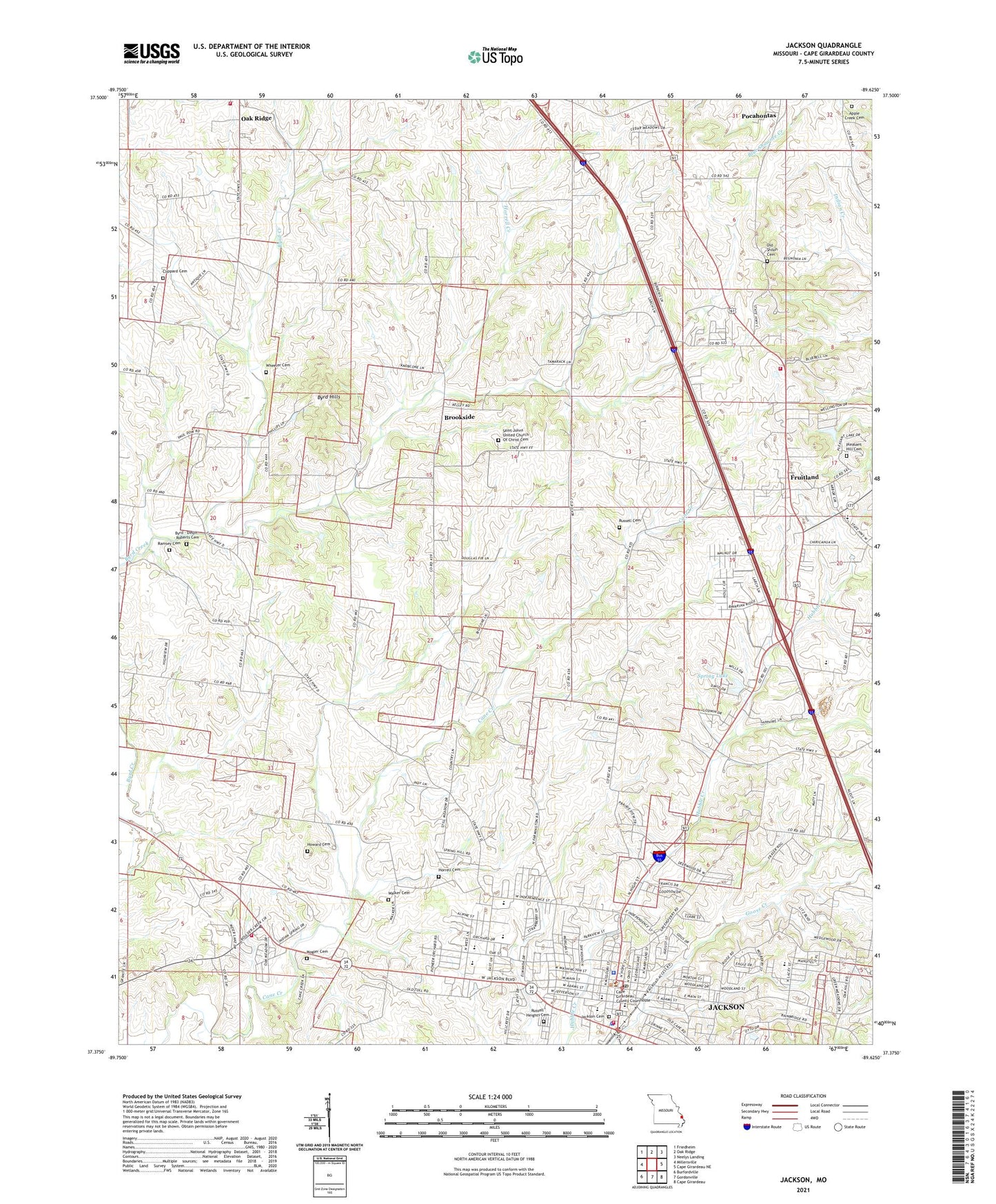 Jackson Missouri US Topo Map Image