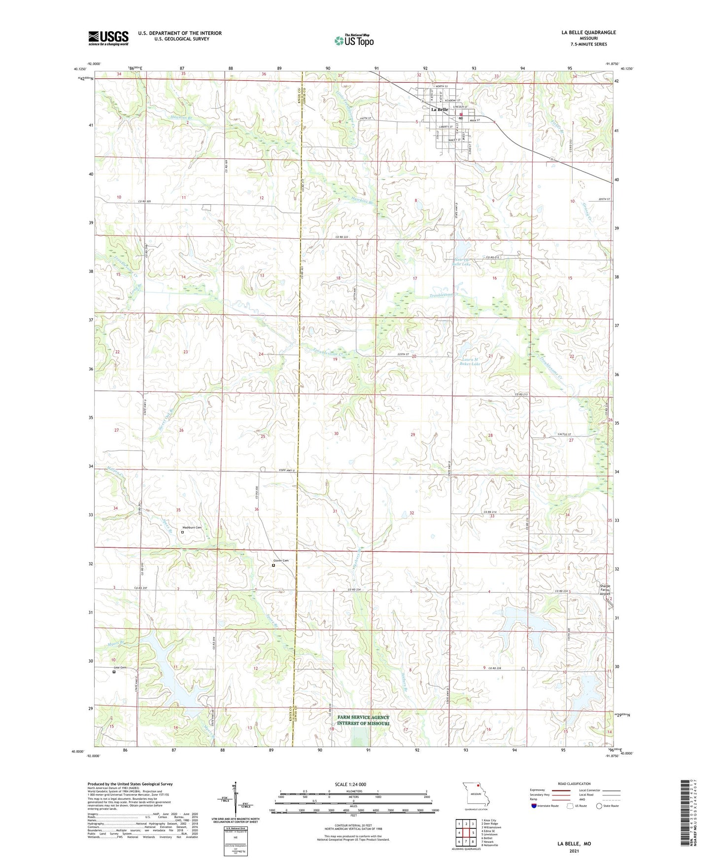 La Belle Missouri US Topo Map Image