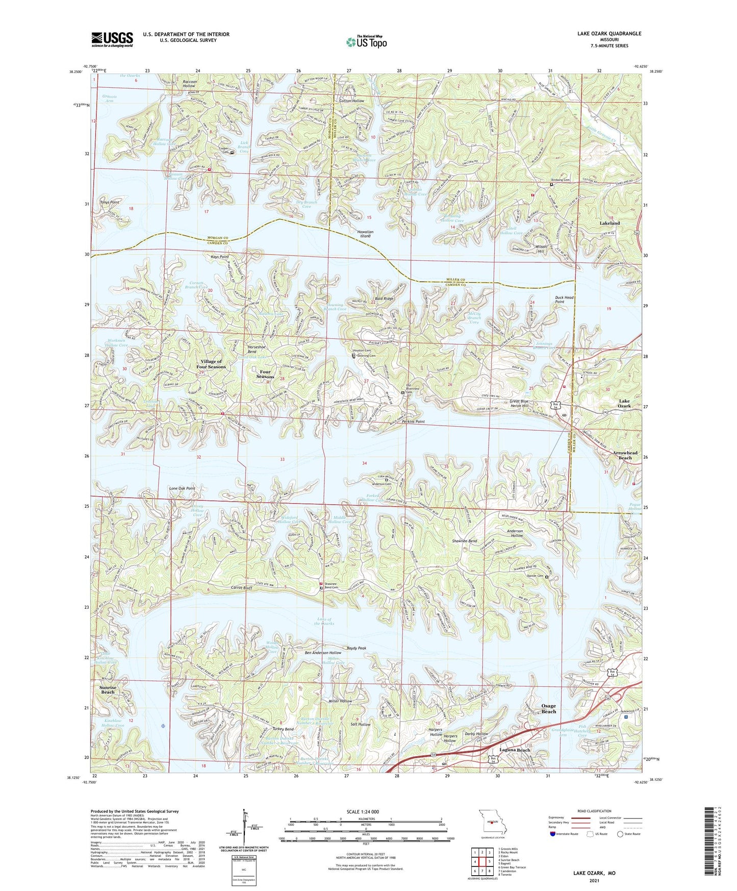 Lake Ozark Missouri US Topo Map Image