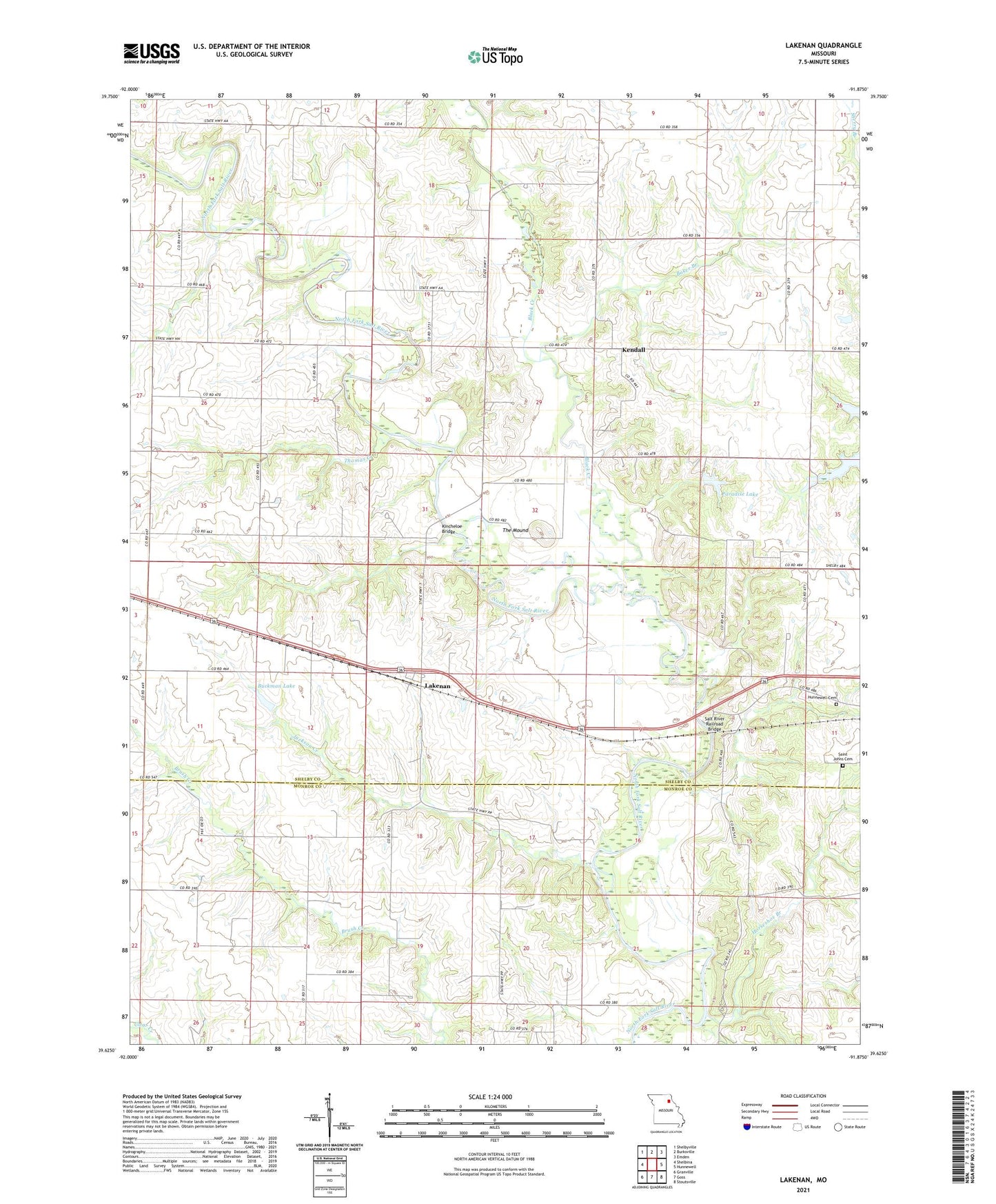 Lakenan Missouri US Topo Map Image