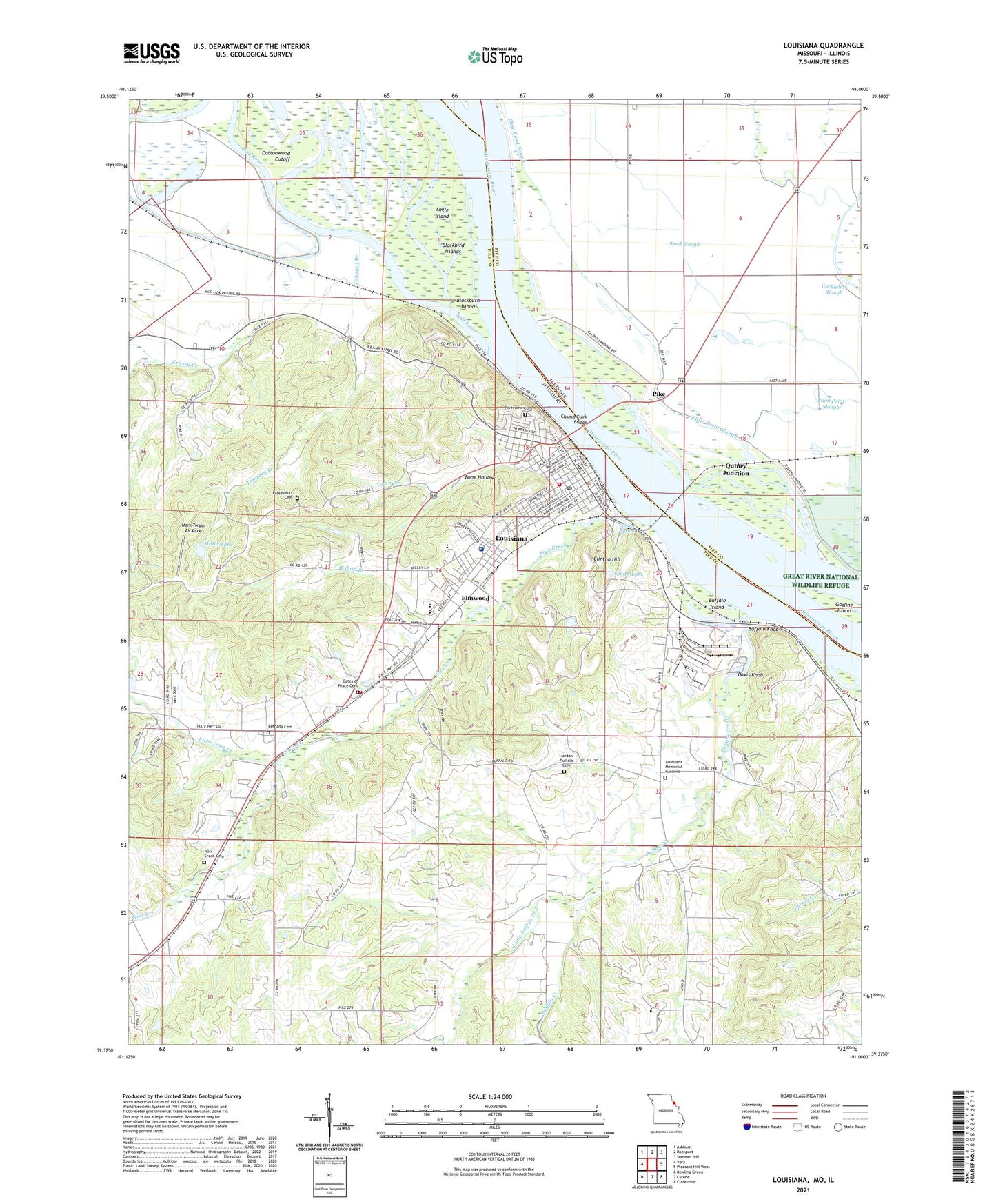 Louisiana Missouri US Topo Map Image