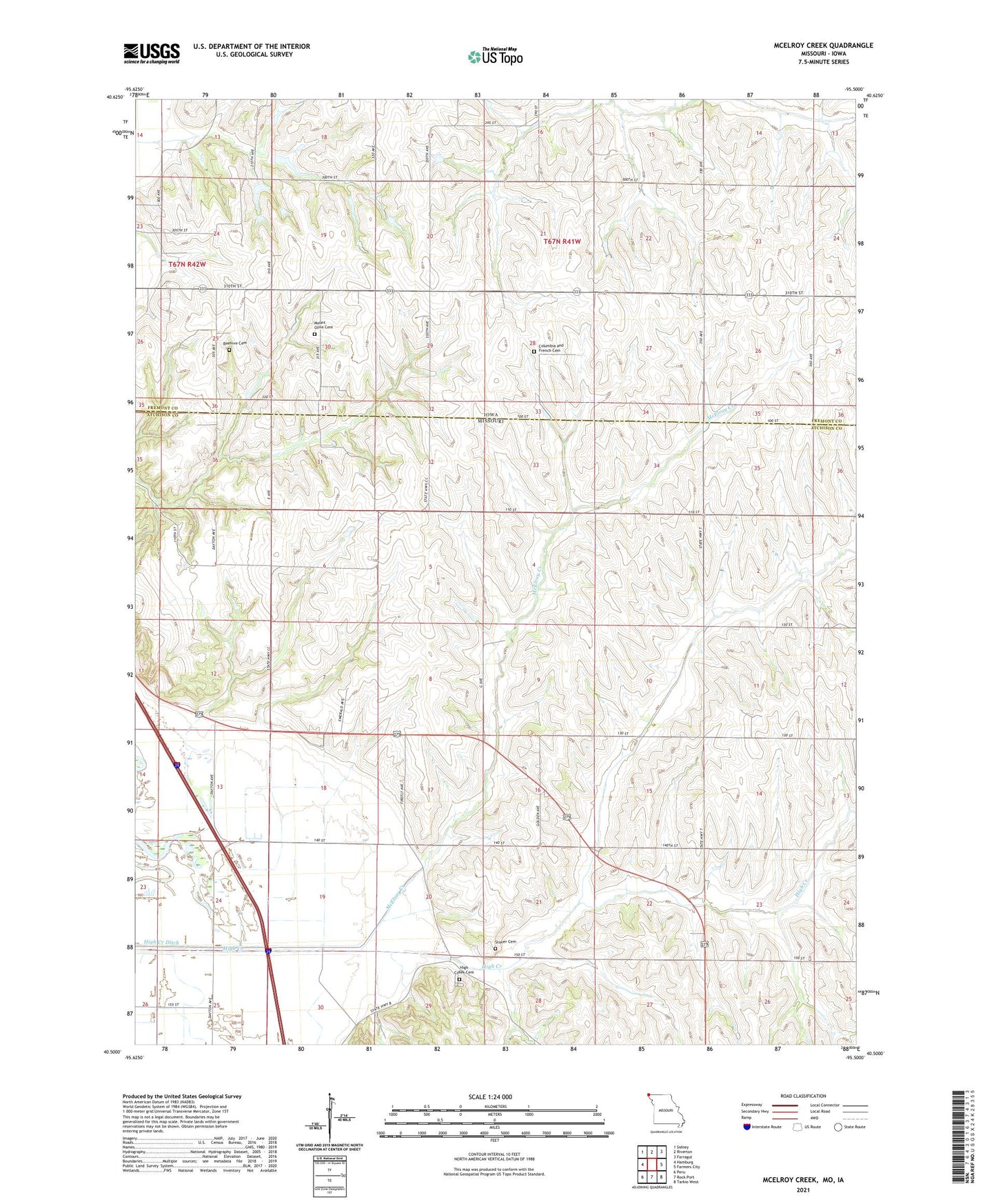 McElroy Creek Missouri US Topo Map Image