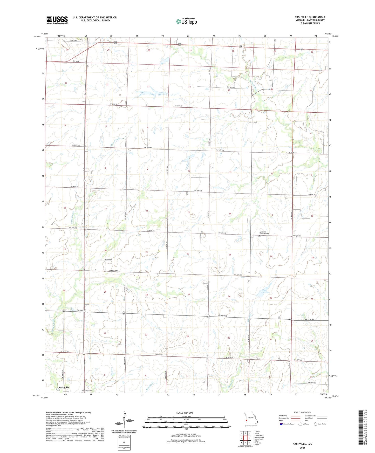 Nashville Missouri US Topo Map Image