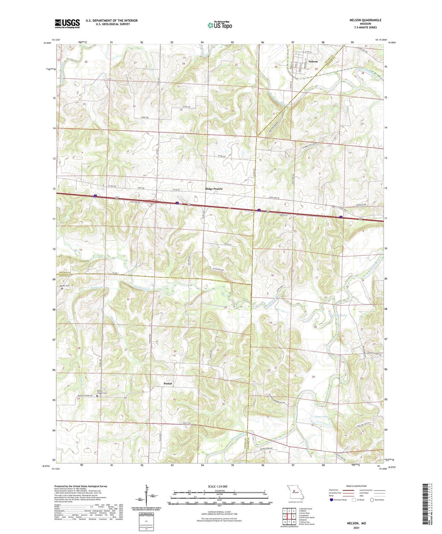 Nelson Missouri US Topo Map Image