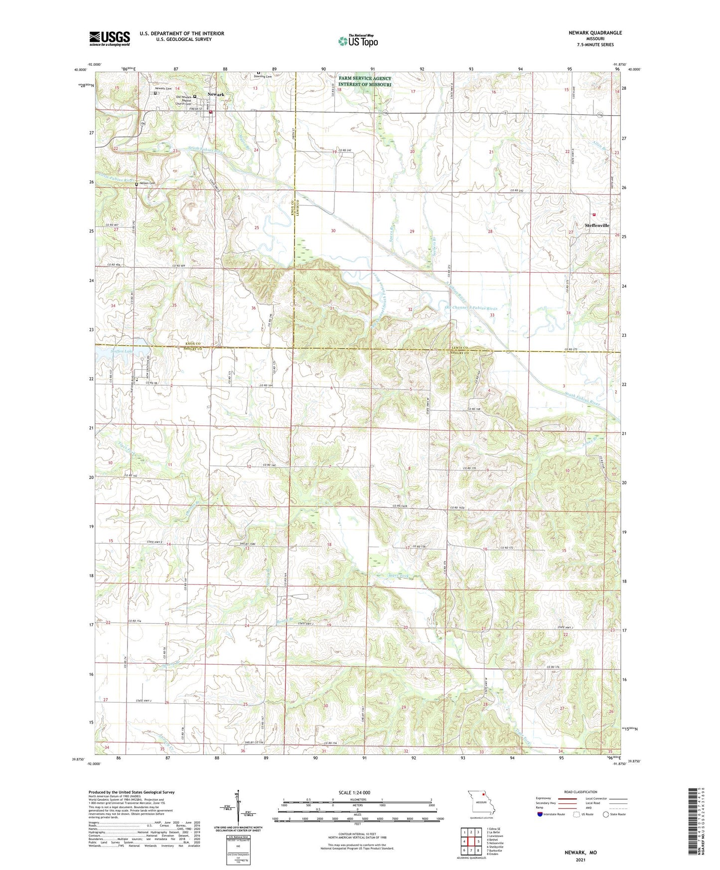 Newark Missouri US Topo Map Image