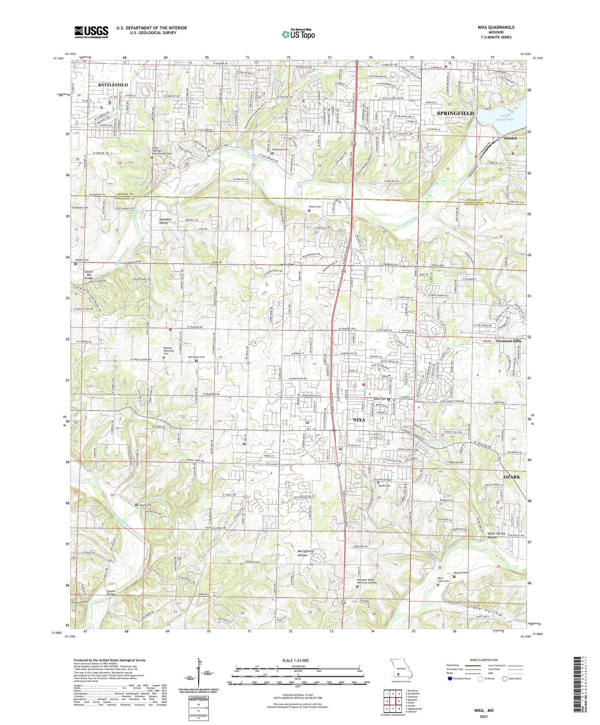 Nixa Missouri US Topo Map – MyTopo Map Store