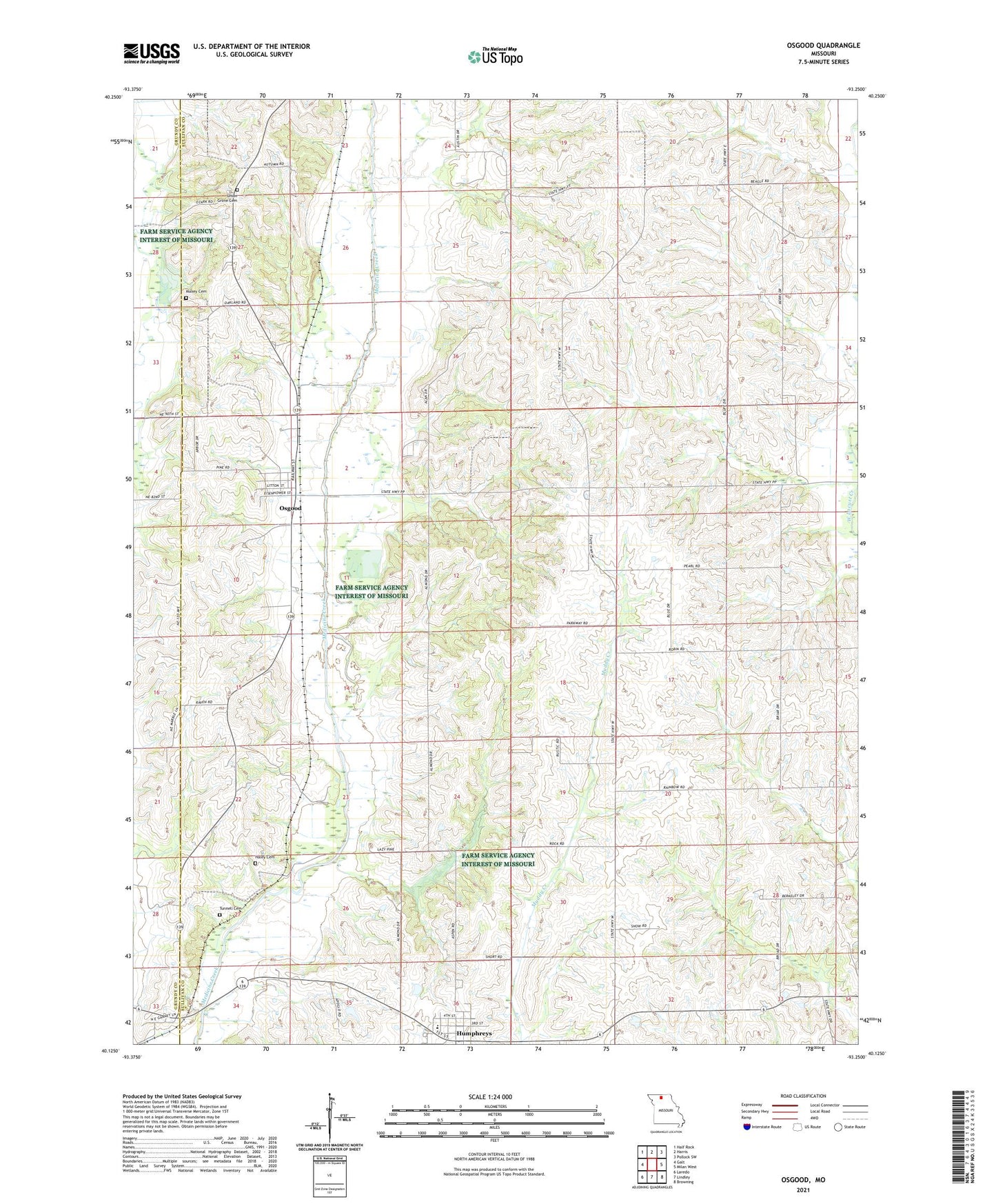 Osgood Missouri US Topo Map Image
