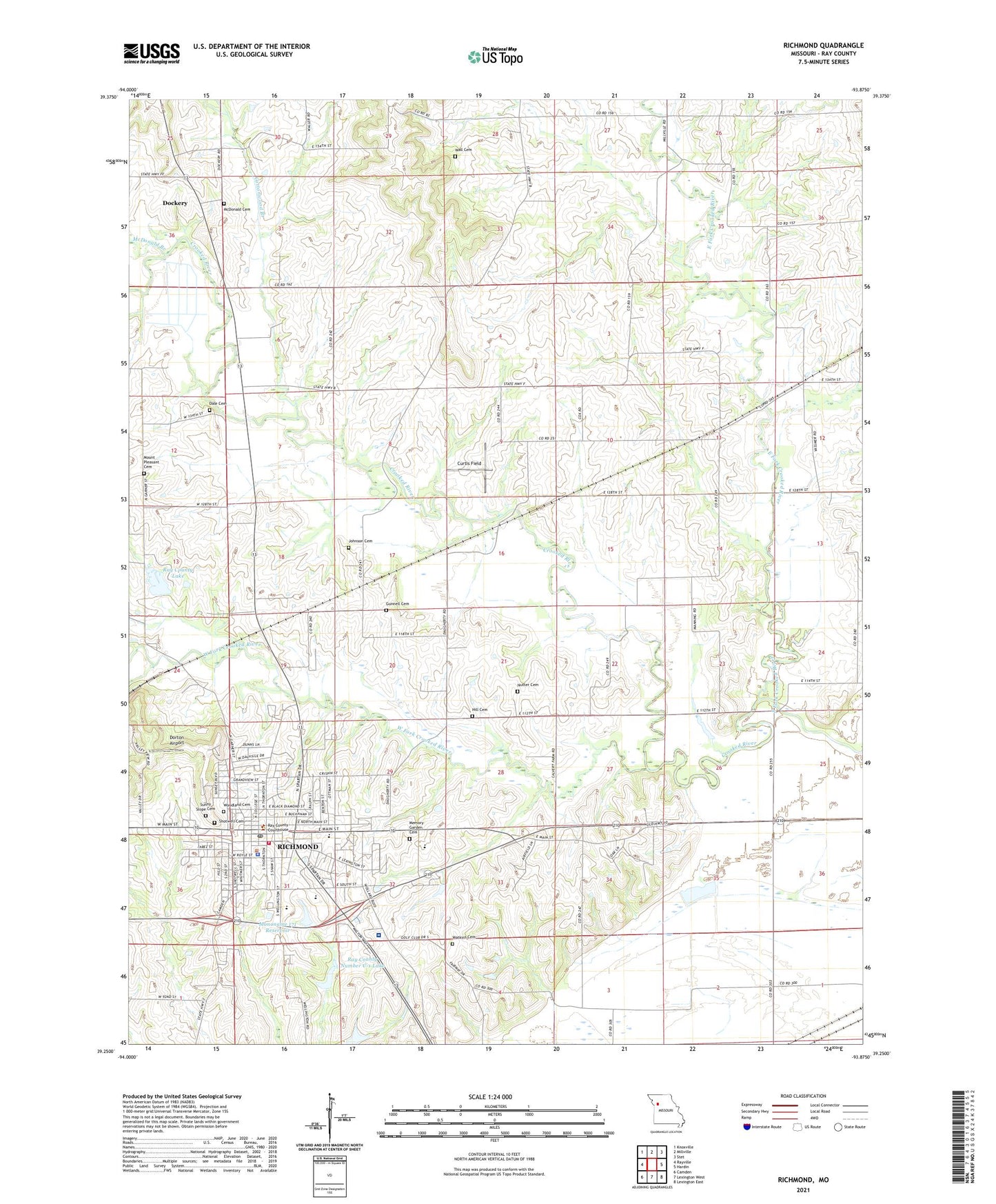 Richmond Missouri US Topo Map Image