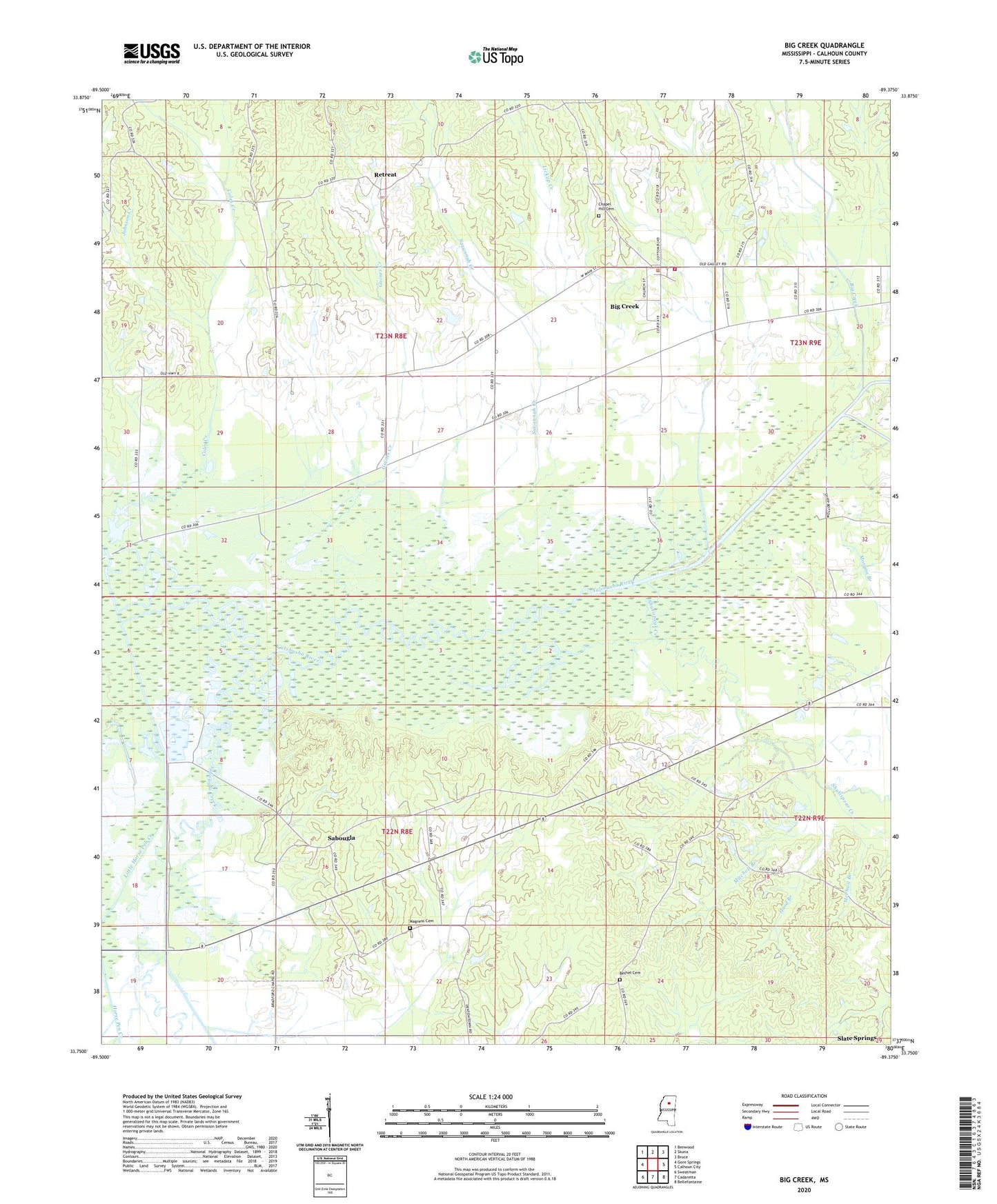 Big Creek Mississippi US Topo Map Image