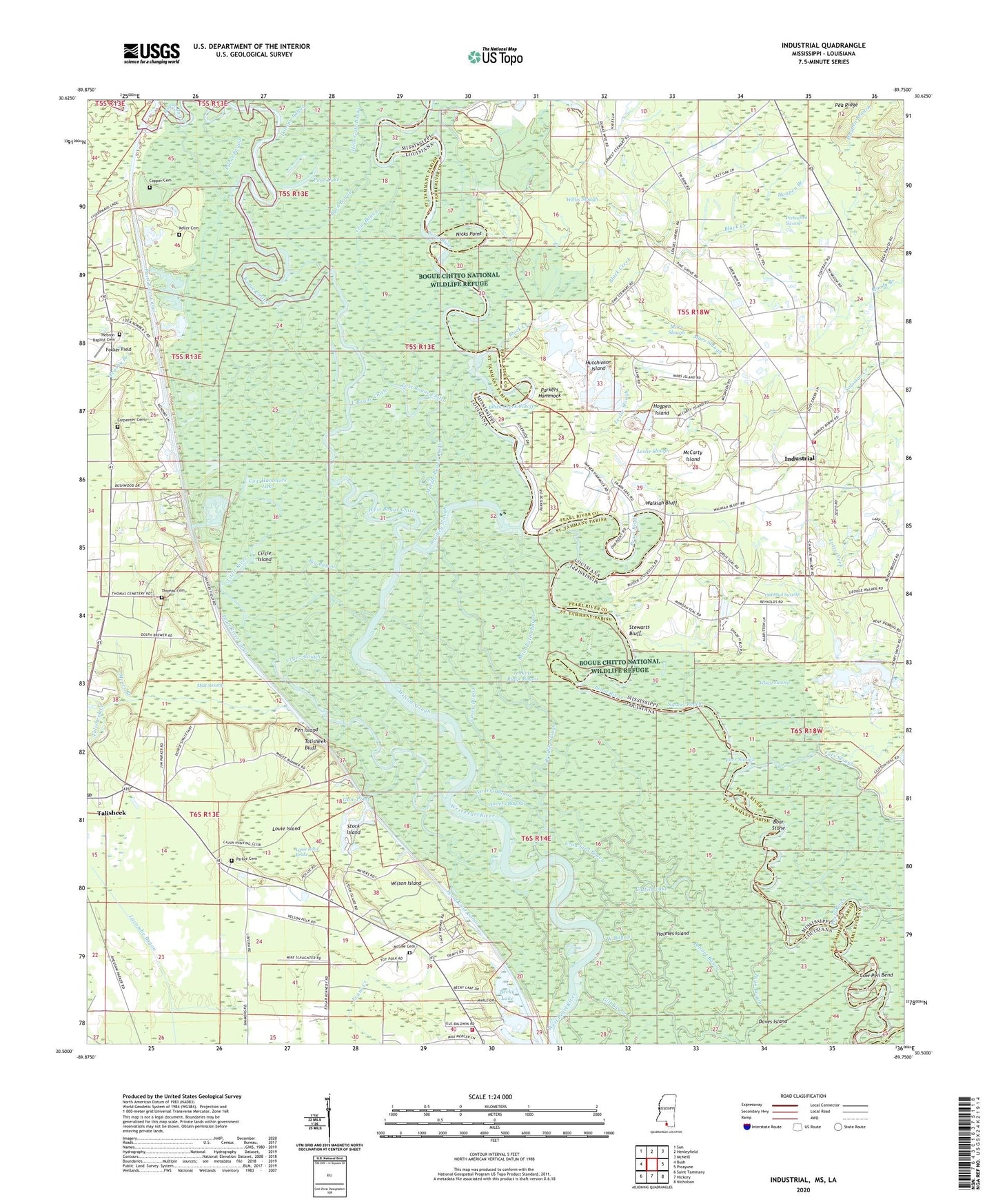 Industrial Mississippi US Topo Map Image