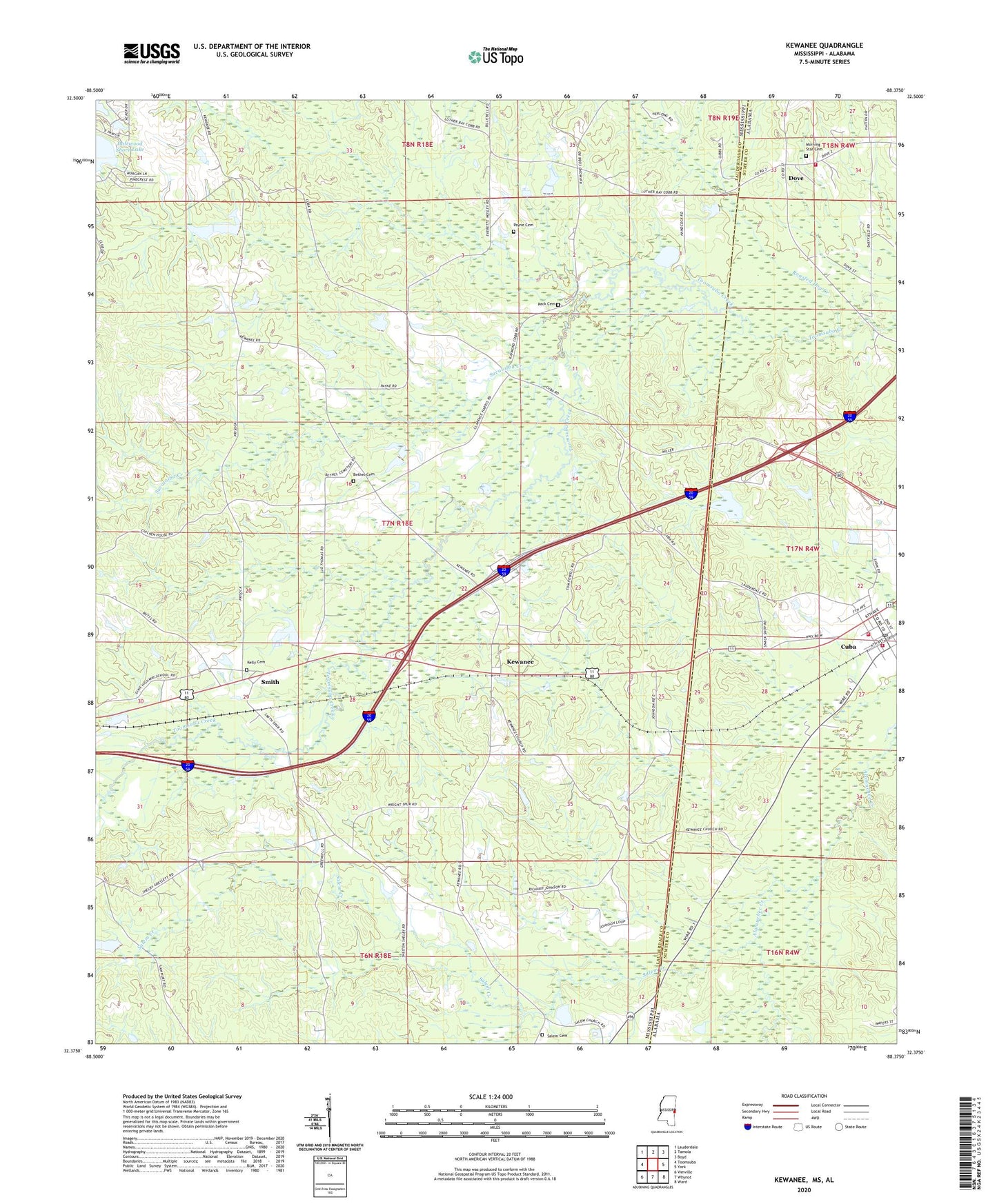Kewanee Mississippi US Topo Map Image