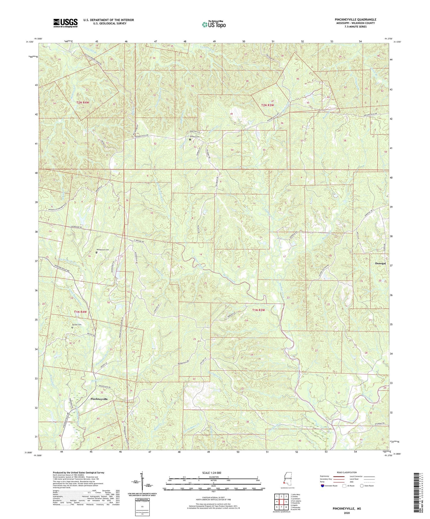 Pinckneyville Mississippi US Topo Map Image