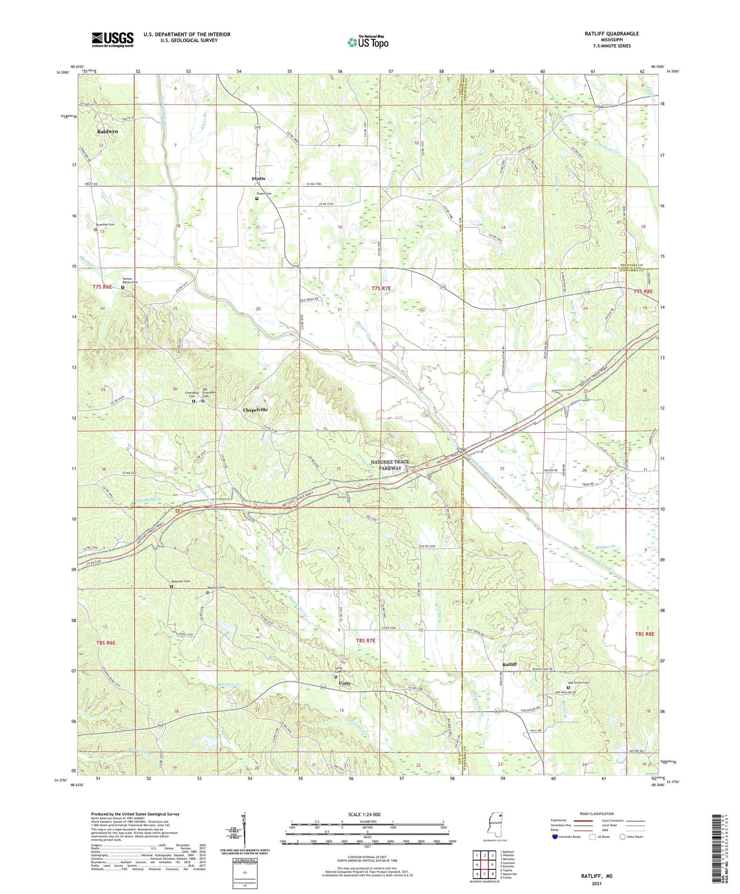 Ratliff Mississippi US Topo Map Image