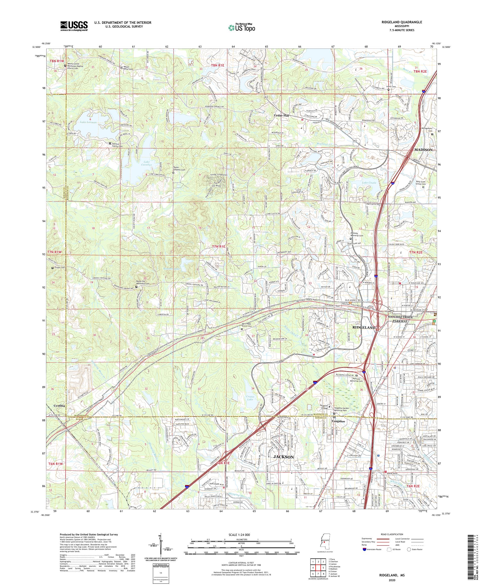 Ridgeland Mississippi US Topo Map – MyTopo Map Store
