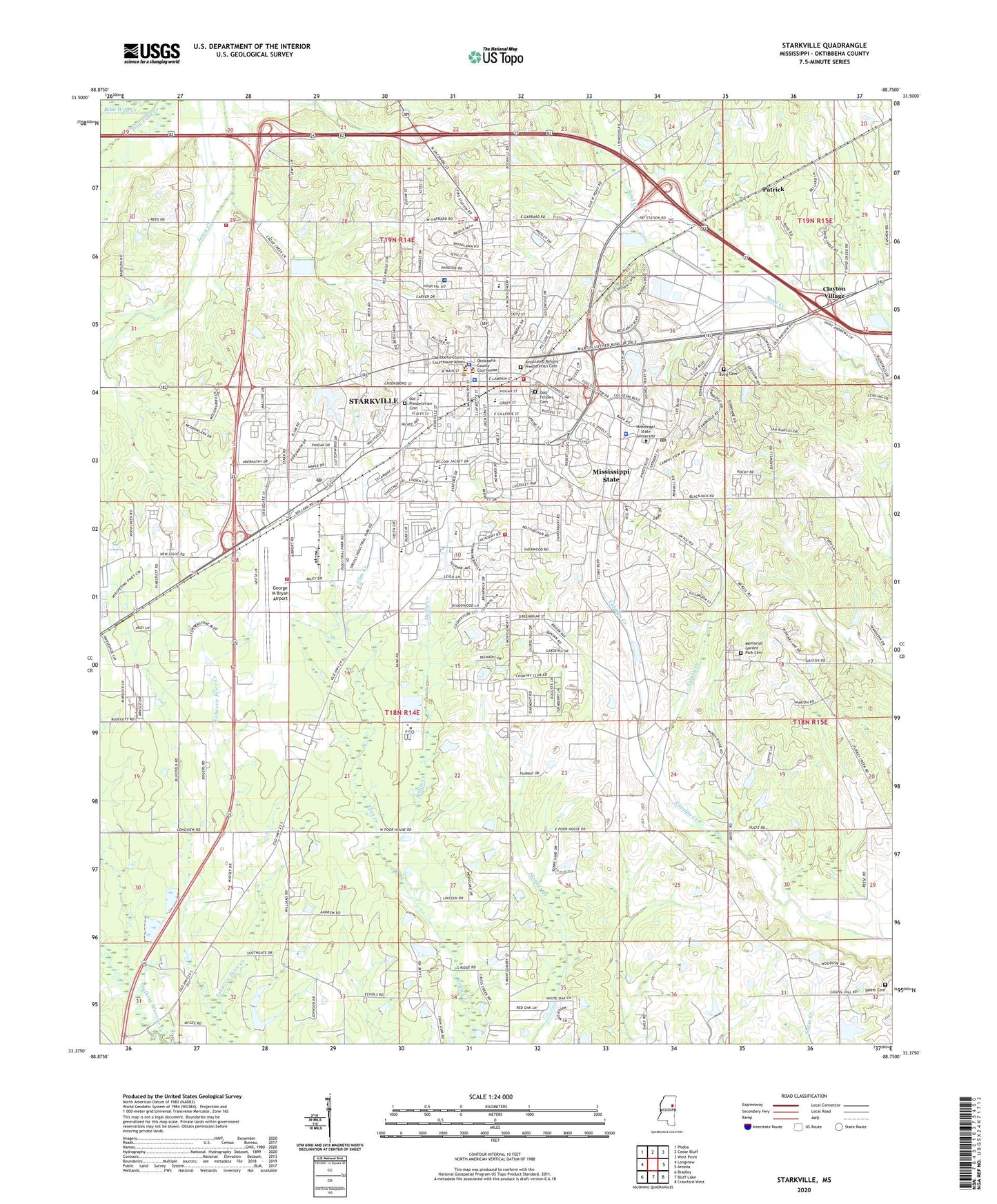 Starkville Mississippi US Topo Map Image