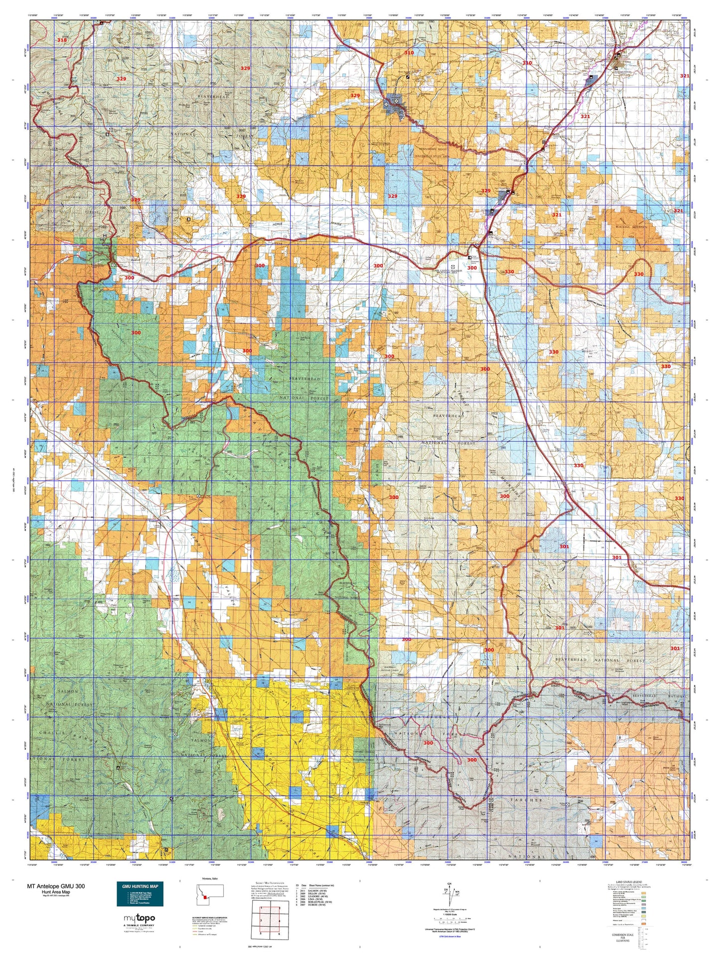 Montana Antelope GMU 300 Map Image