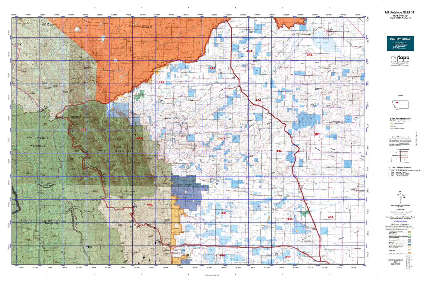Montana Antelope GMU 441 Map Image