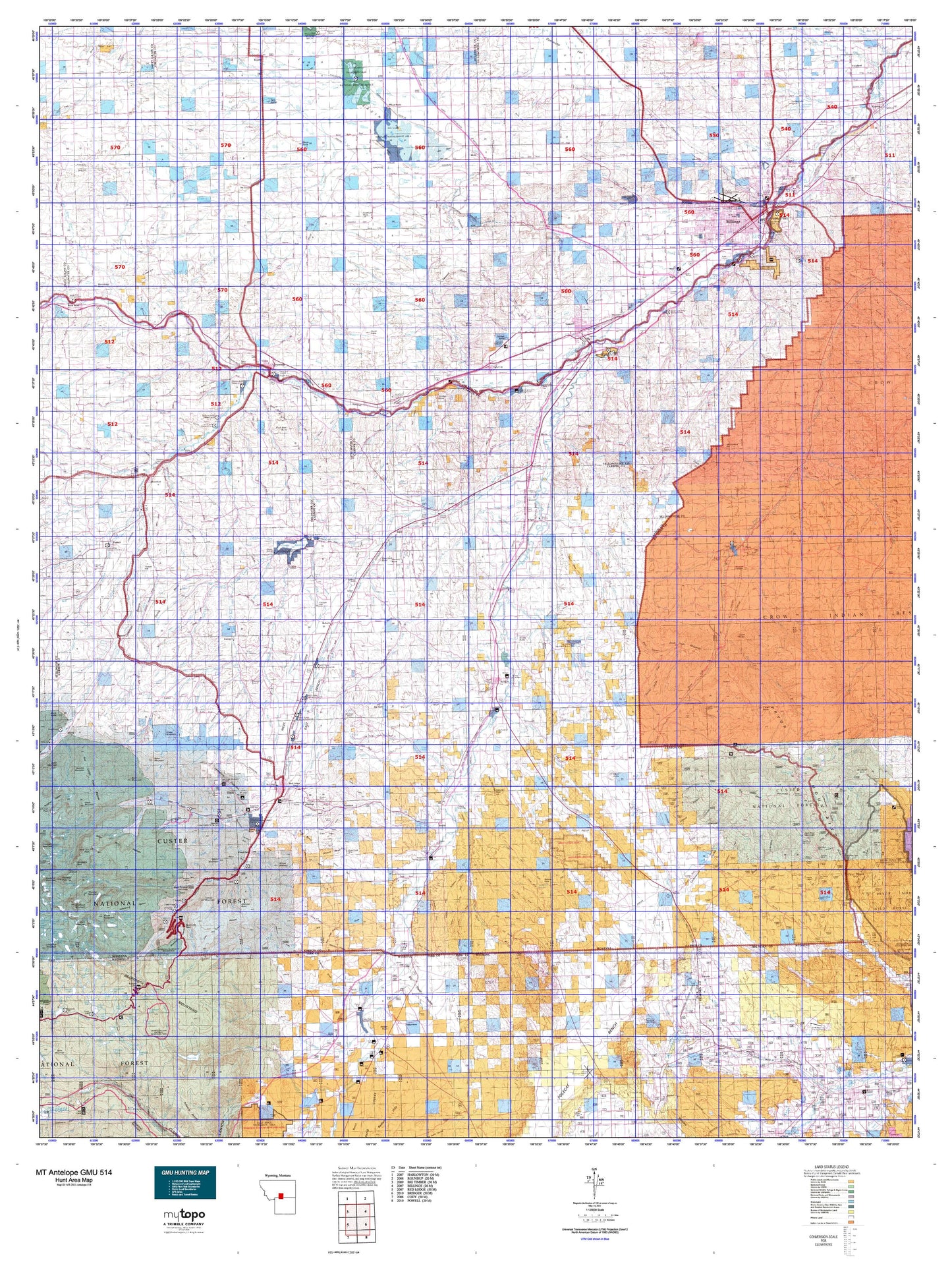 Montana Antelope GMU 514 Map Image