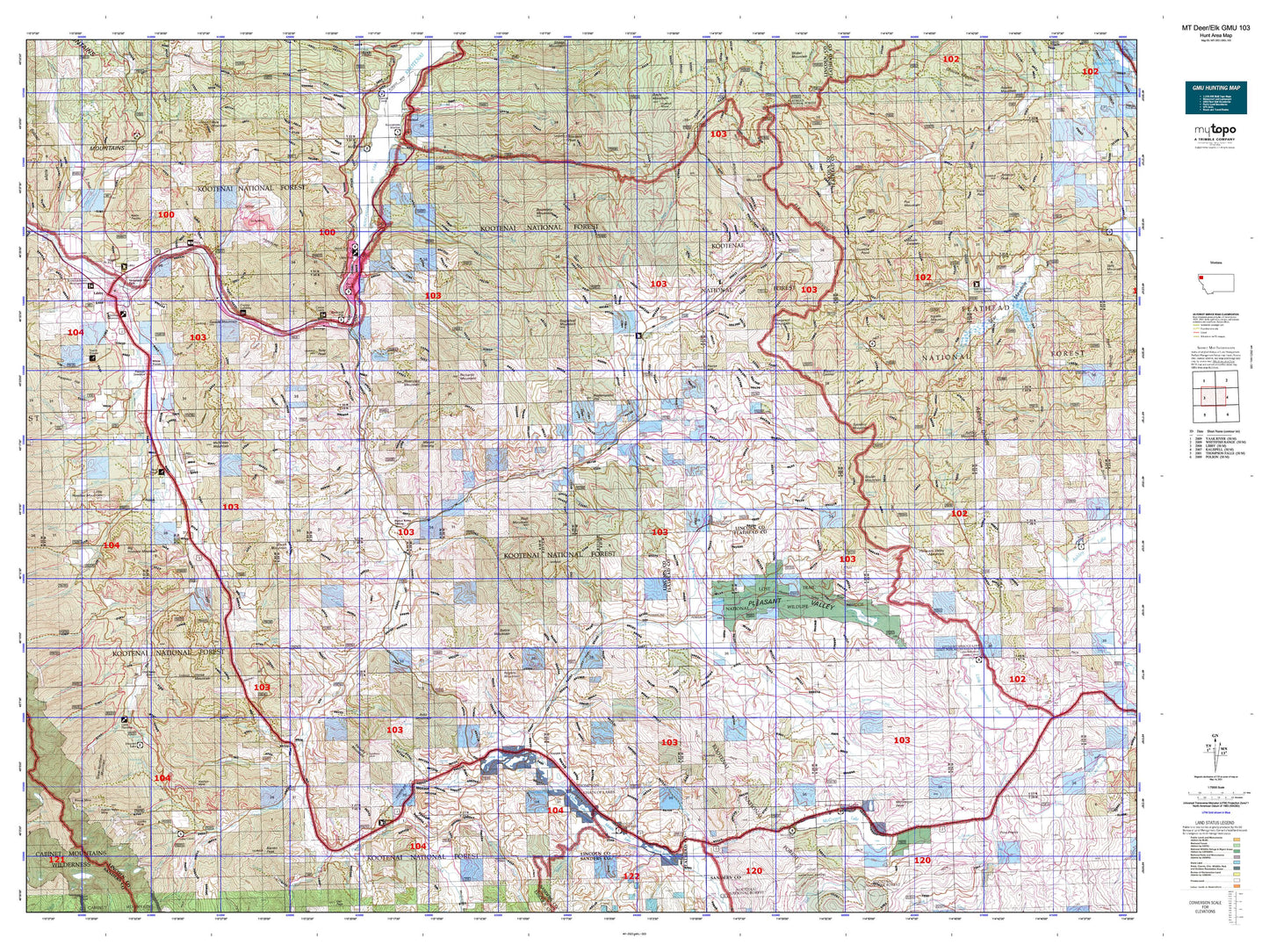 Montana Deer/Elk GMU 103 Map Image
