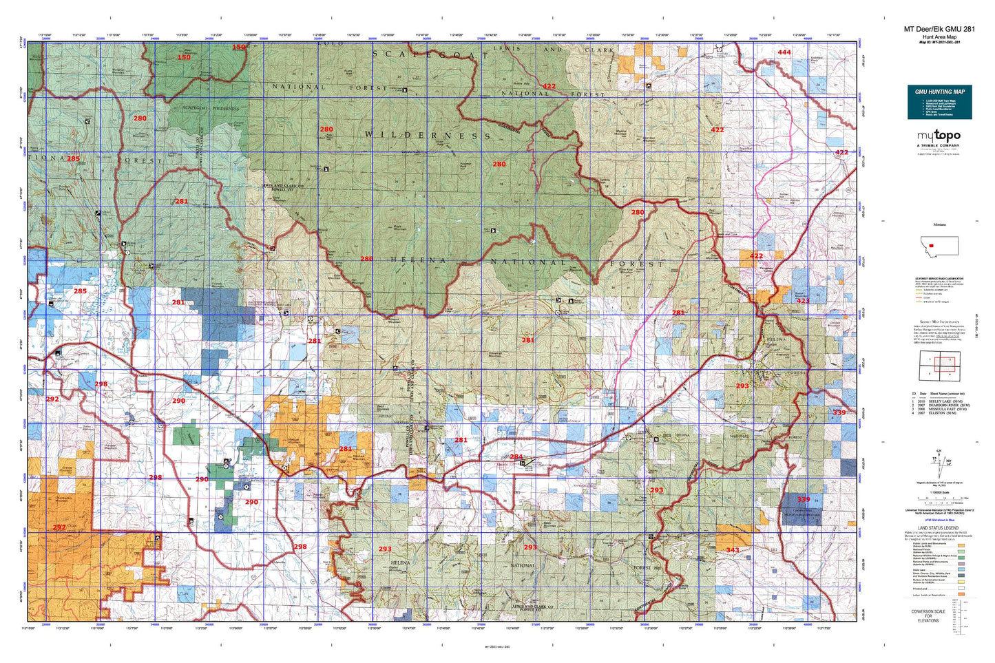 Montana Deer/Elk GMU 281 Map Image
