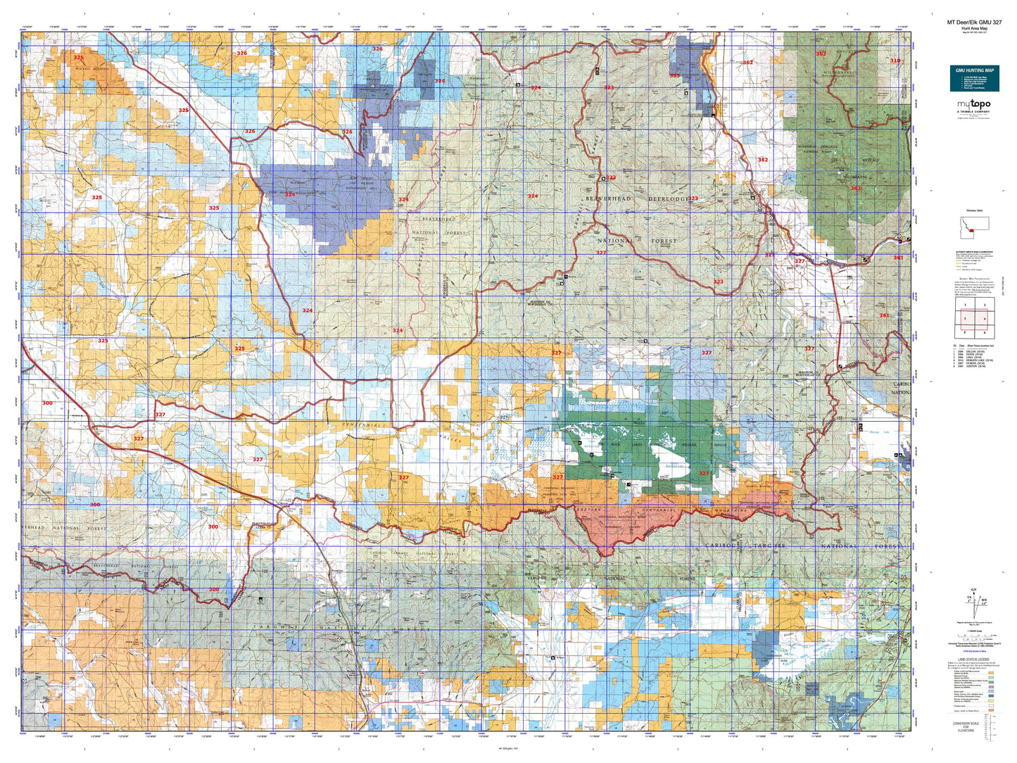 Montana Deer/Elk GMU 327 Map Image