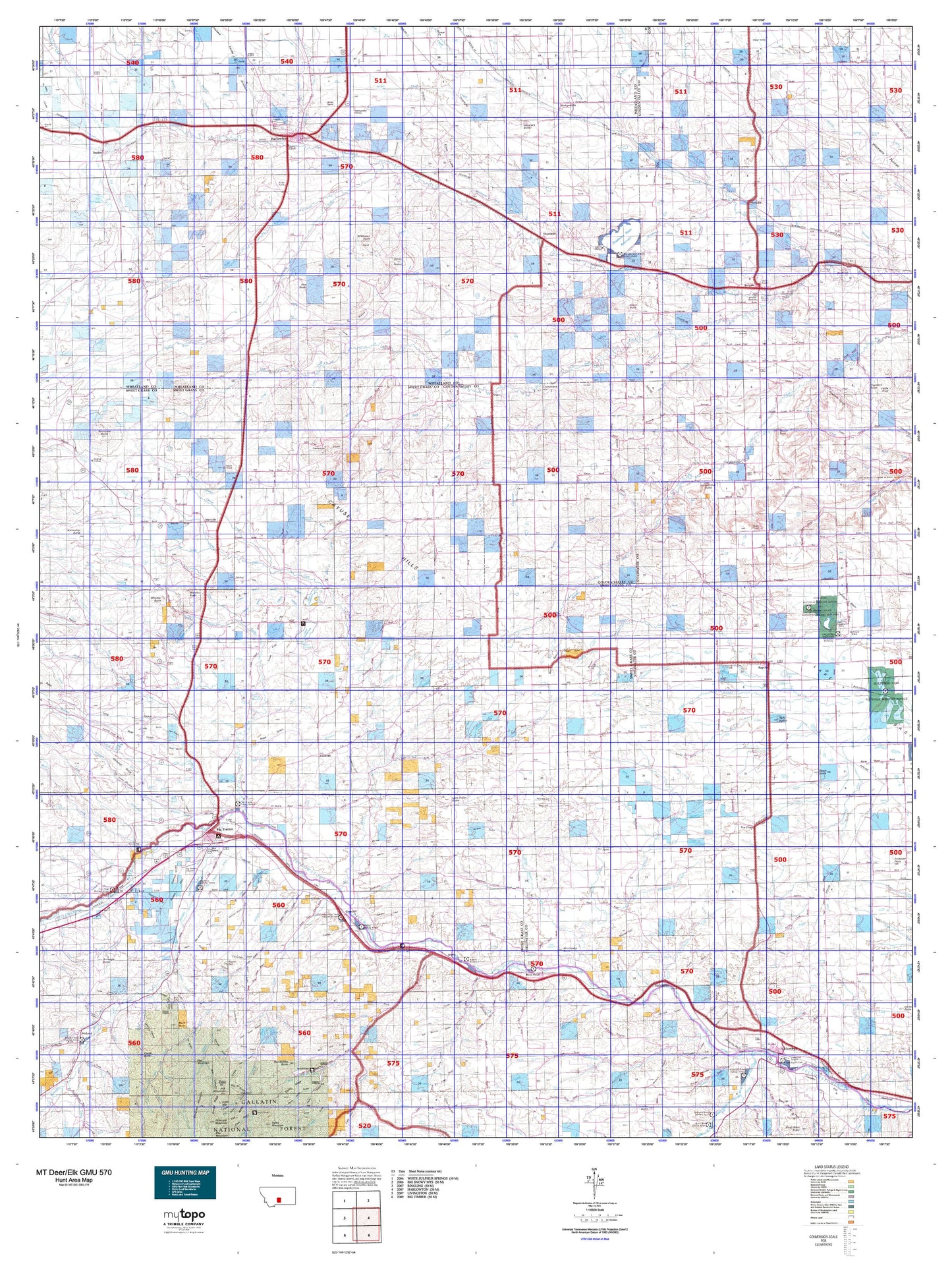 Montana Deer/Elk GMU 570 Map Image