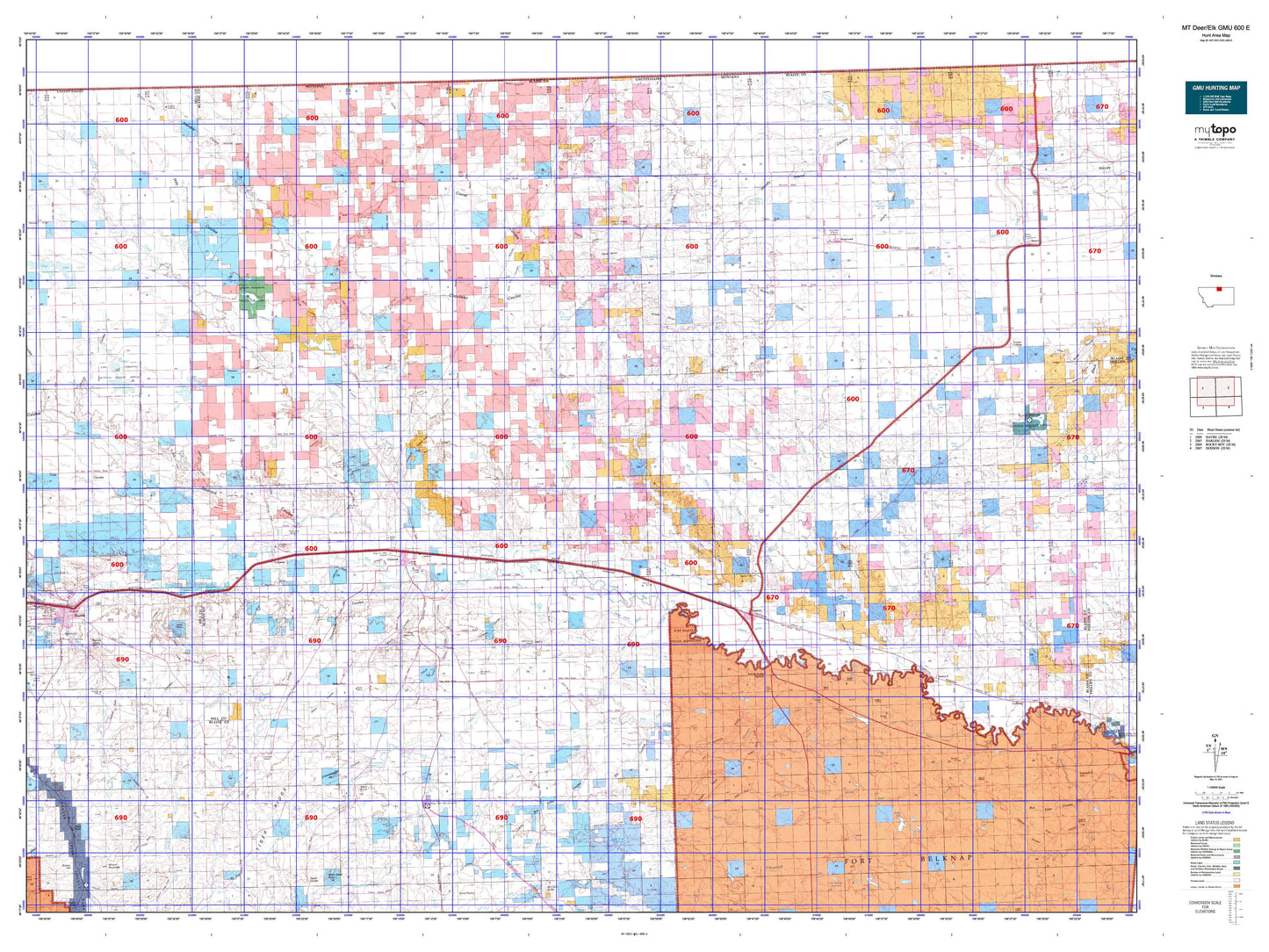 Montana Deer/Elk GMU 600 E Map Image