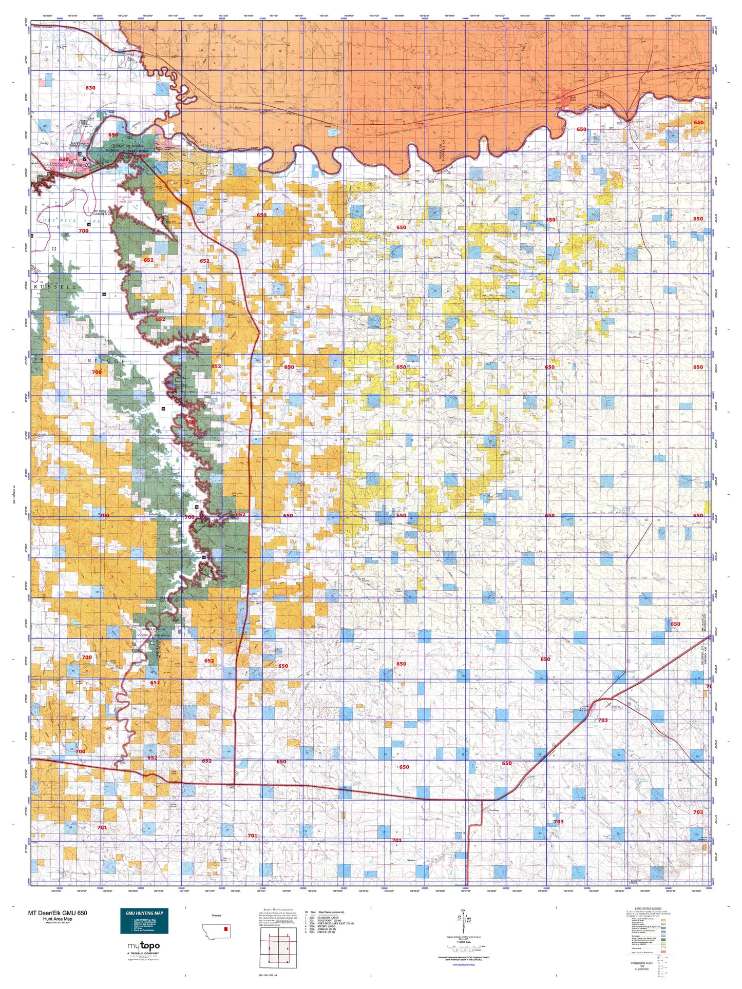 Montana Deer/Elk GMU 650 Map Image