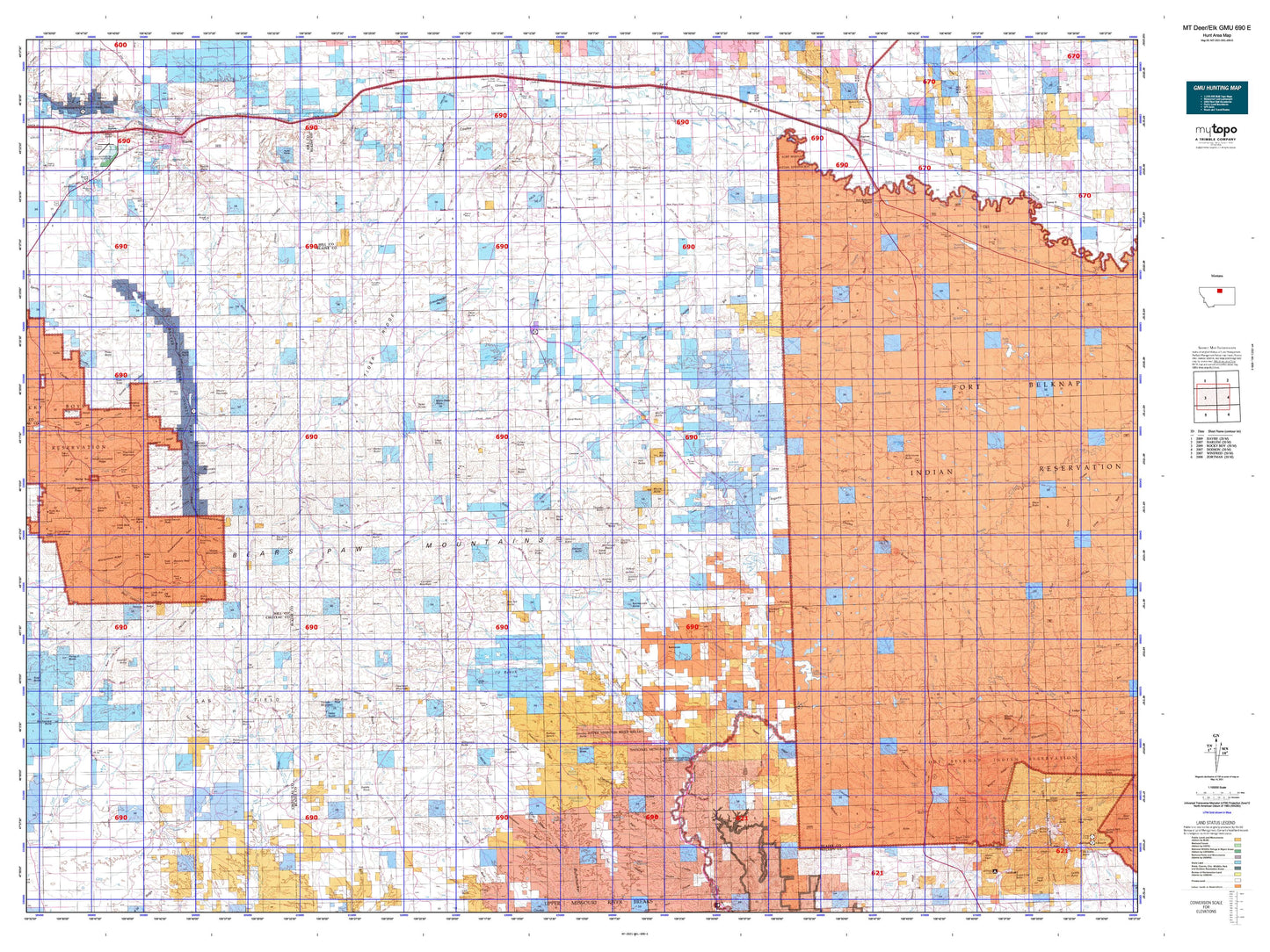 Montana Deer/Elk GMU 690 E Map Image