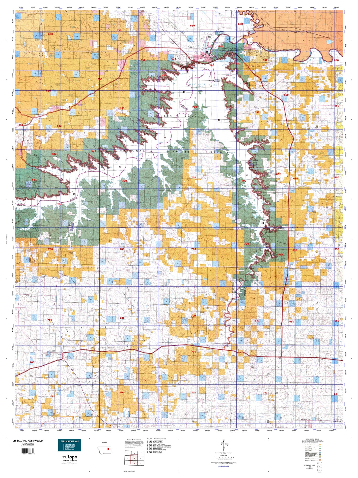 Montana Deer/Elk GMU 700 NE Map Image