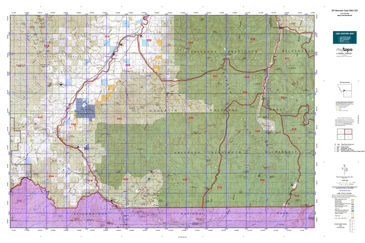 Montana Mountain Goat GMU 323 Map Image