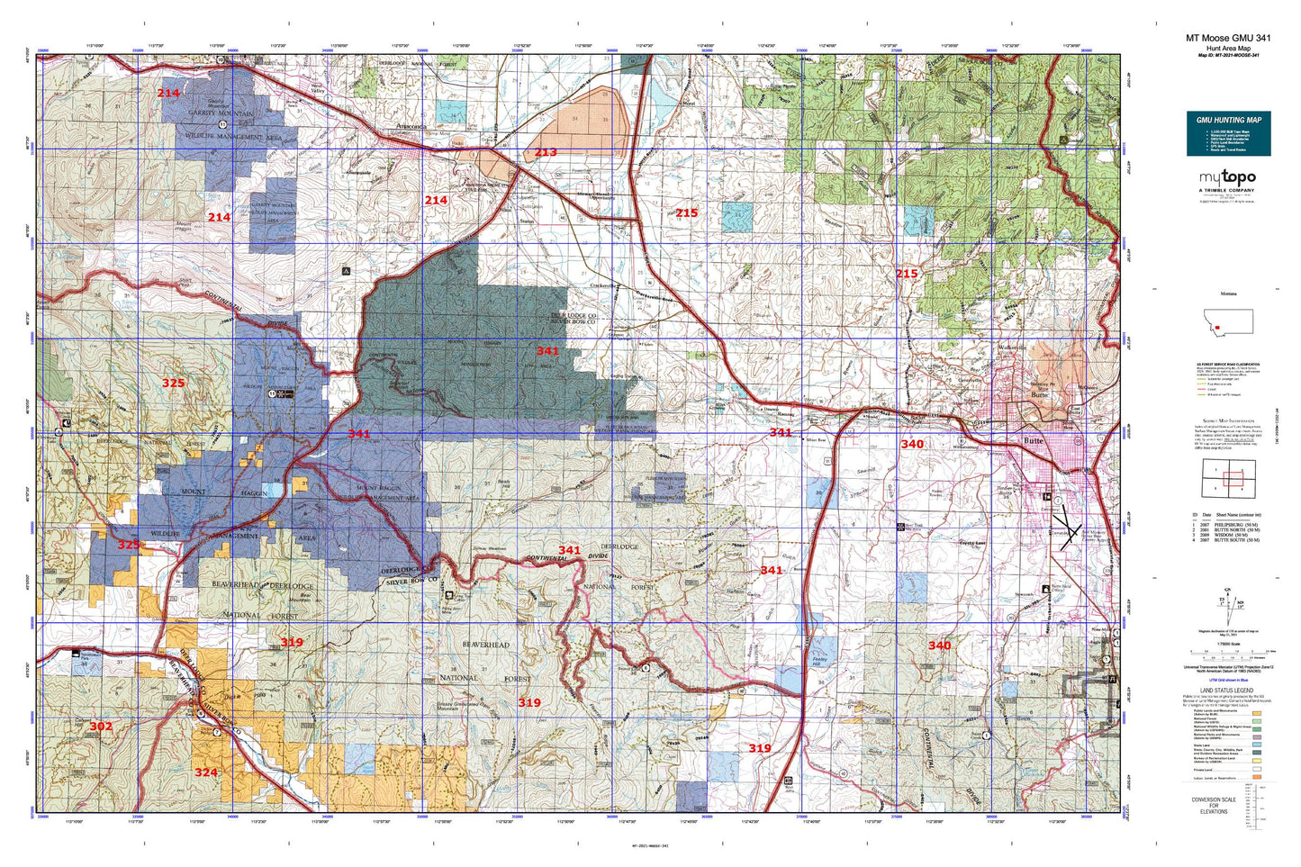 Montana Moose GMU 341 Map Image