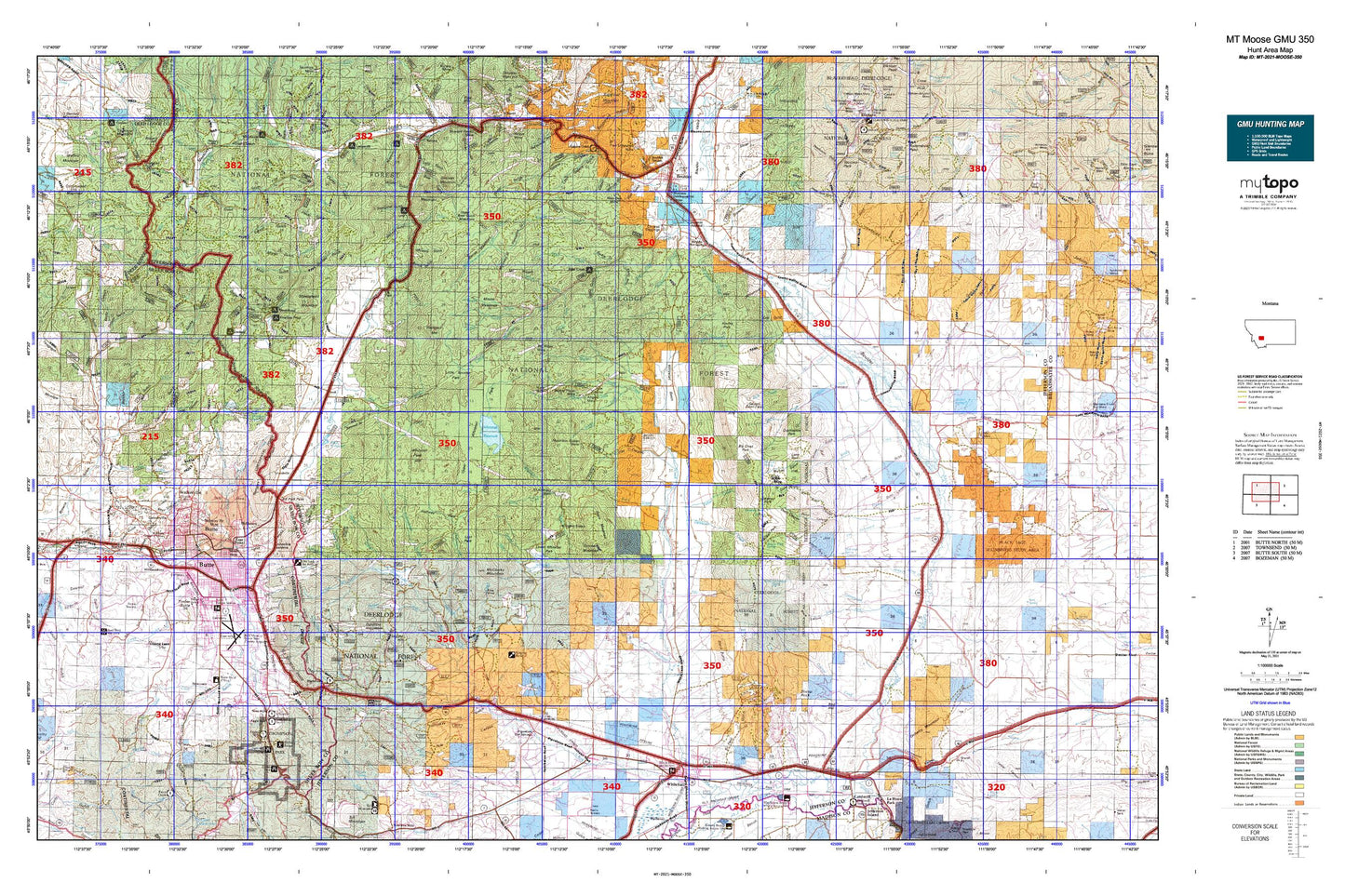 Montana Moose GMU 350 Map Image